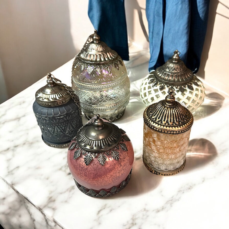 Glass Lantern Small Pearlized Hue - Out of the Blue