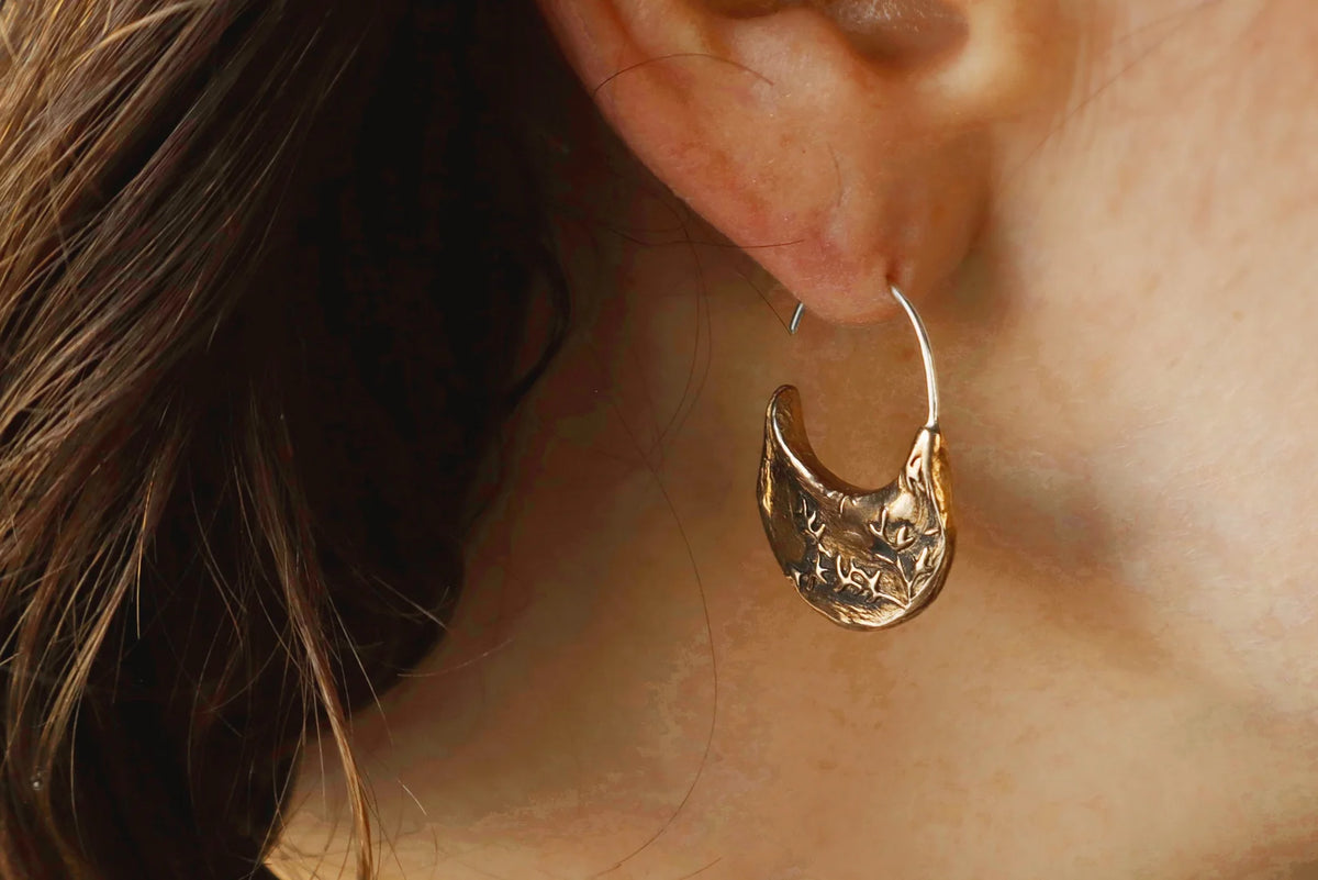 Large Crescent Hoop Earring - Out of the Blue