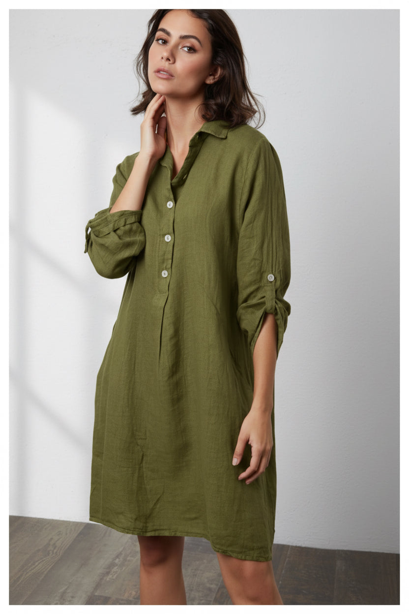 Mary Linen Shirt Dress