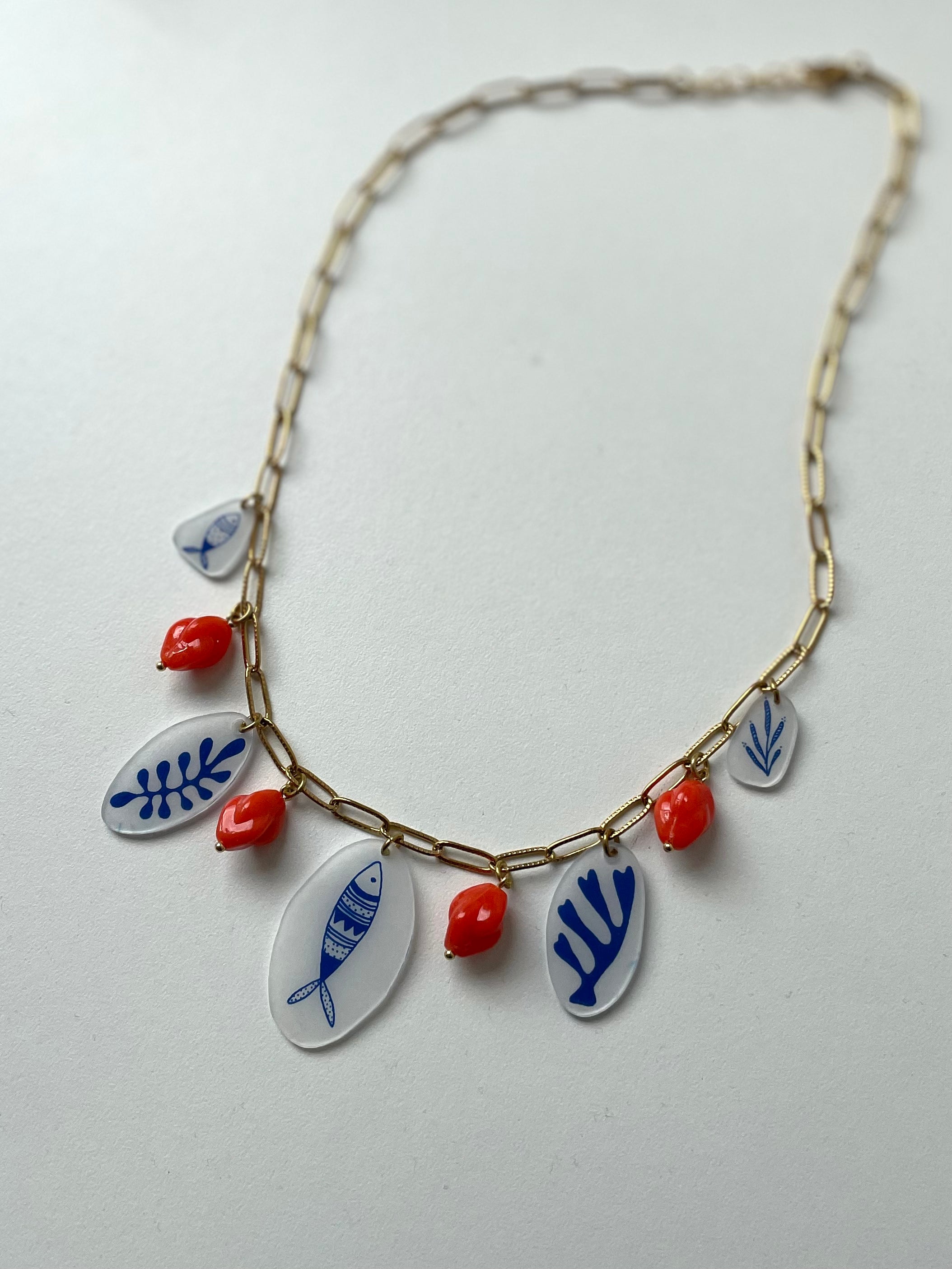 Multi media Charm Necklaces