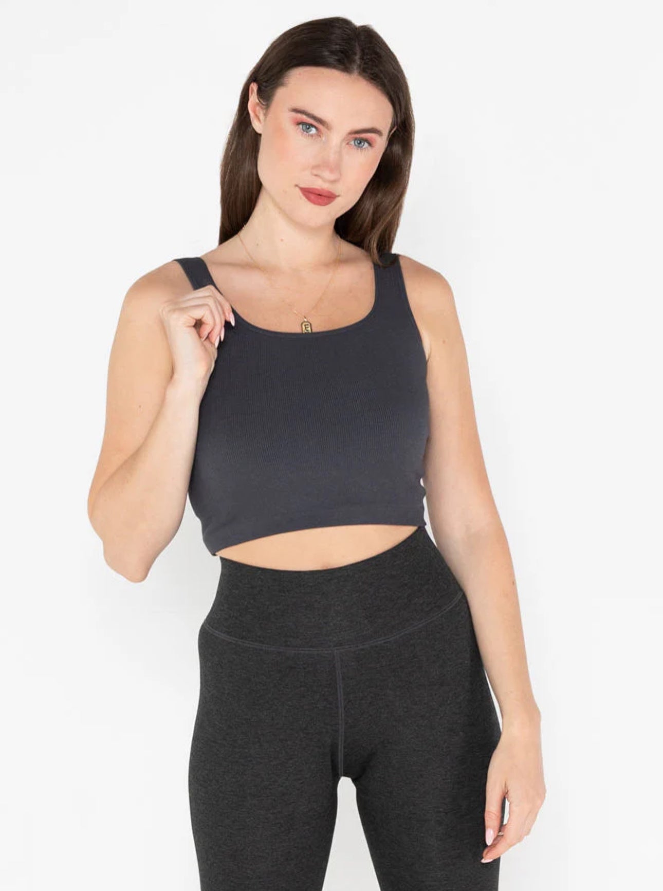 BAMBOO SQUARE NECK TANK - Out of the Blue