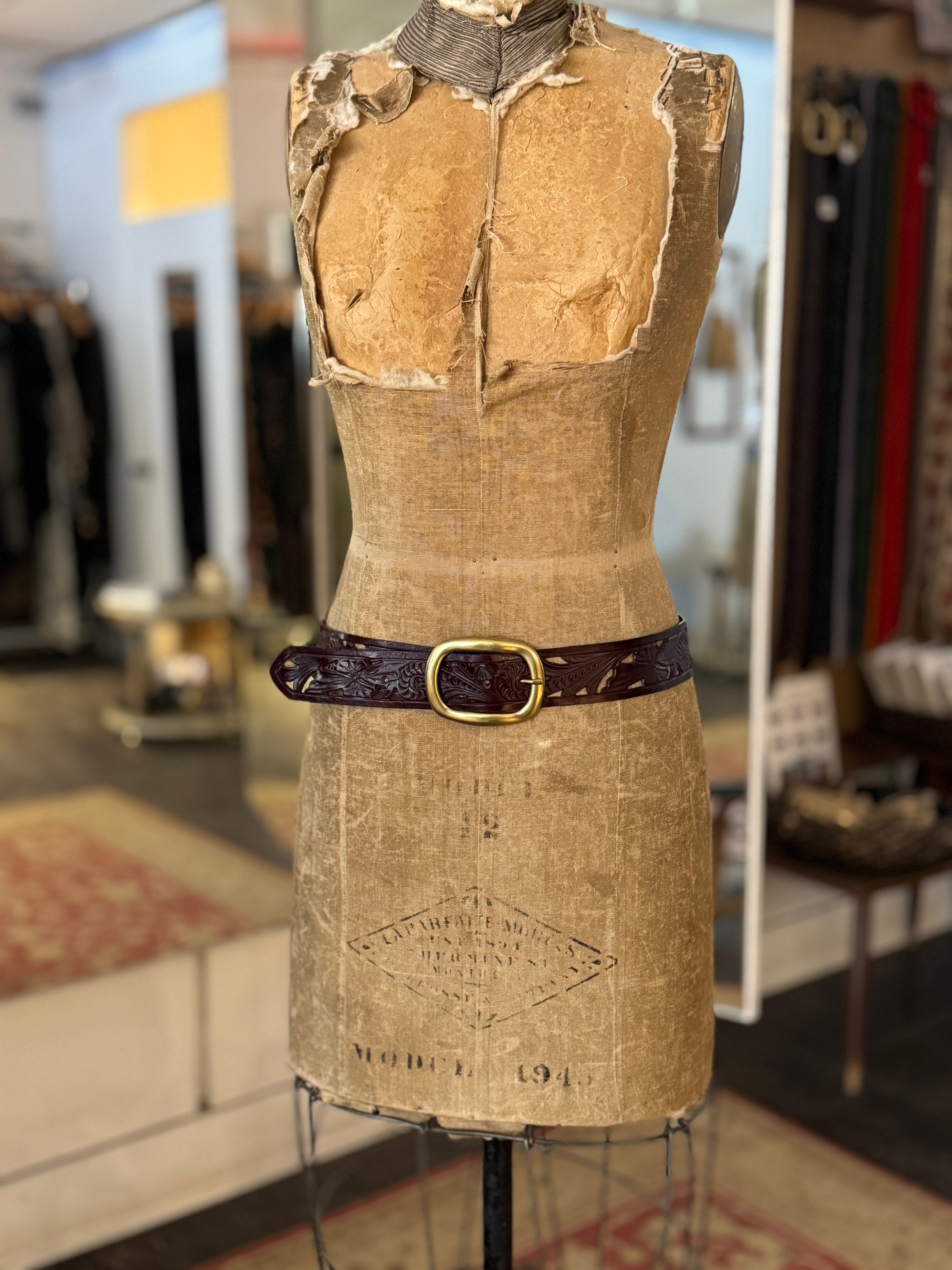 Leather Cut -Out Belt - Out of the Blue