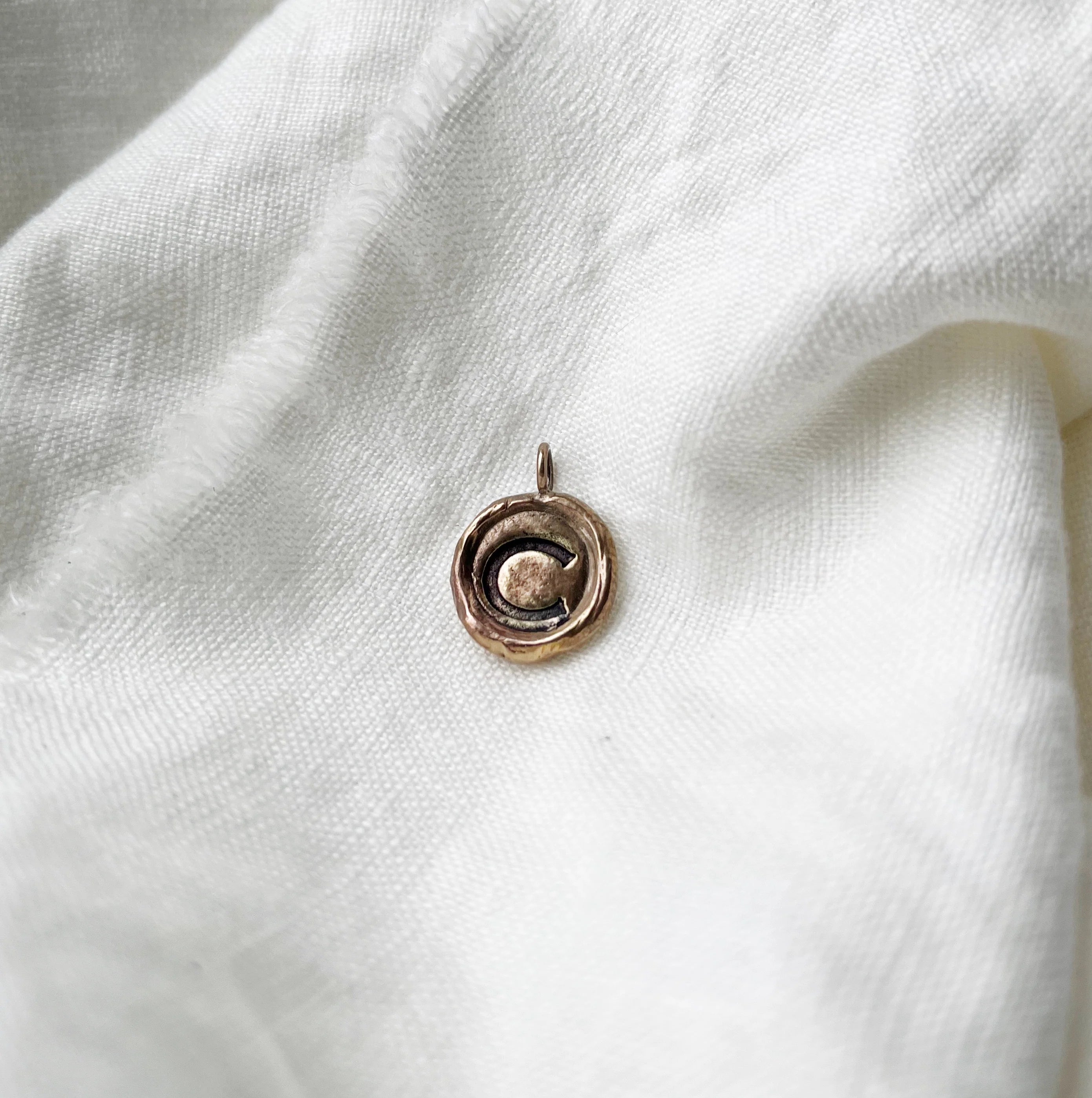 initial pendant - bronze - Out of the Blue