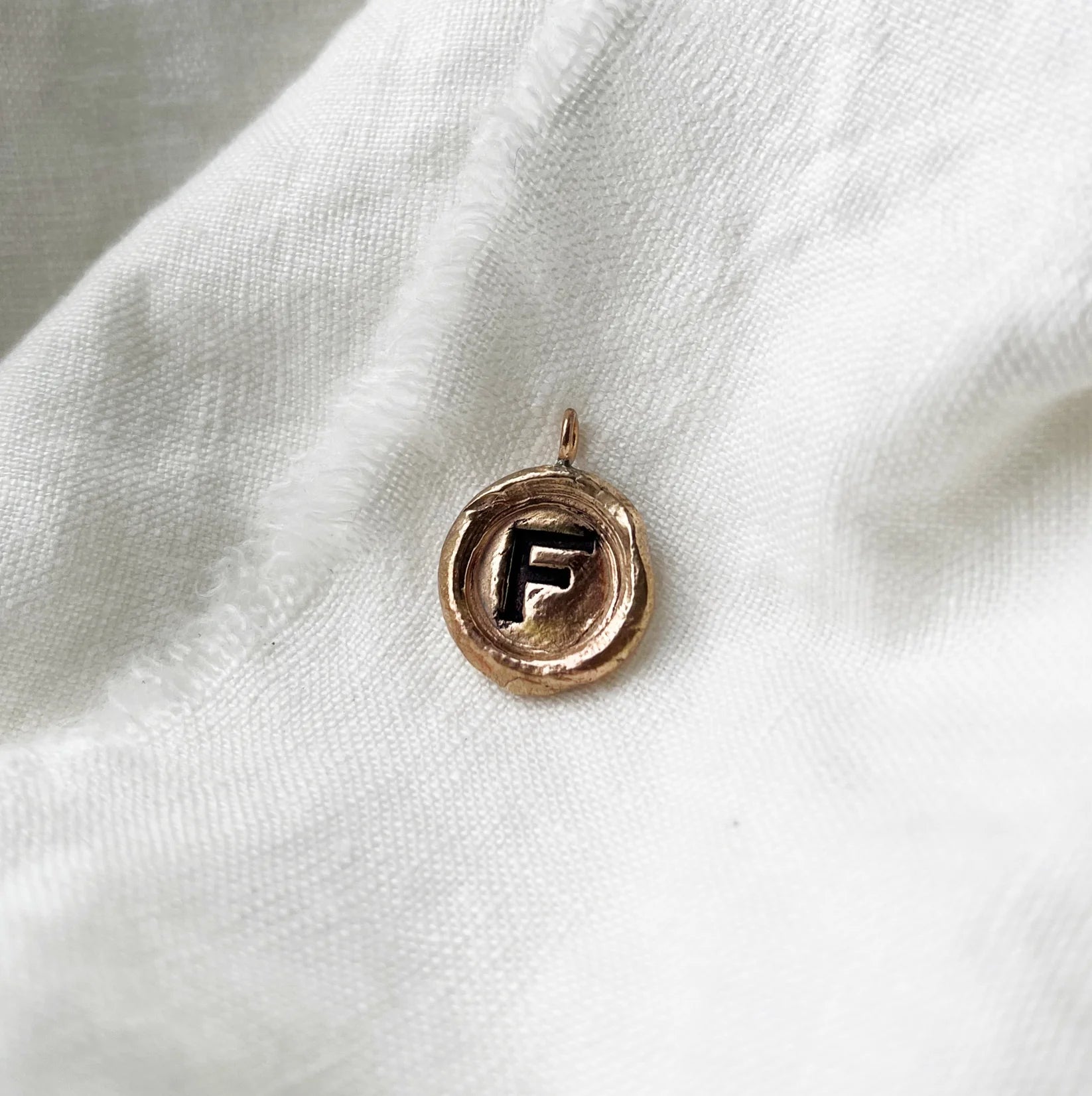 initial pendant - bronze - Out of the Blue