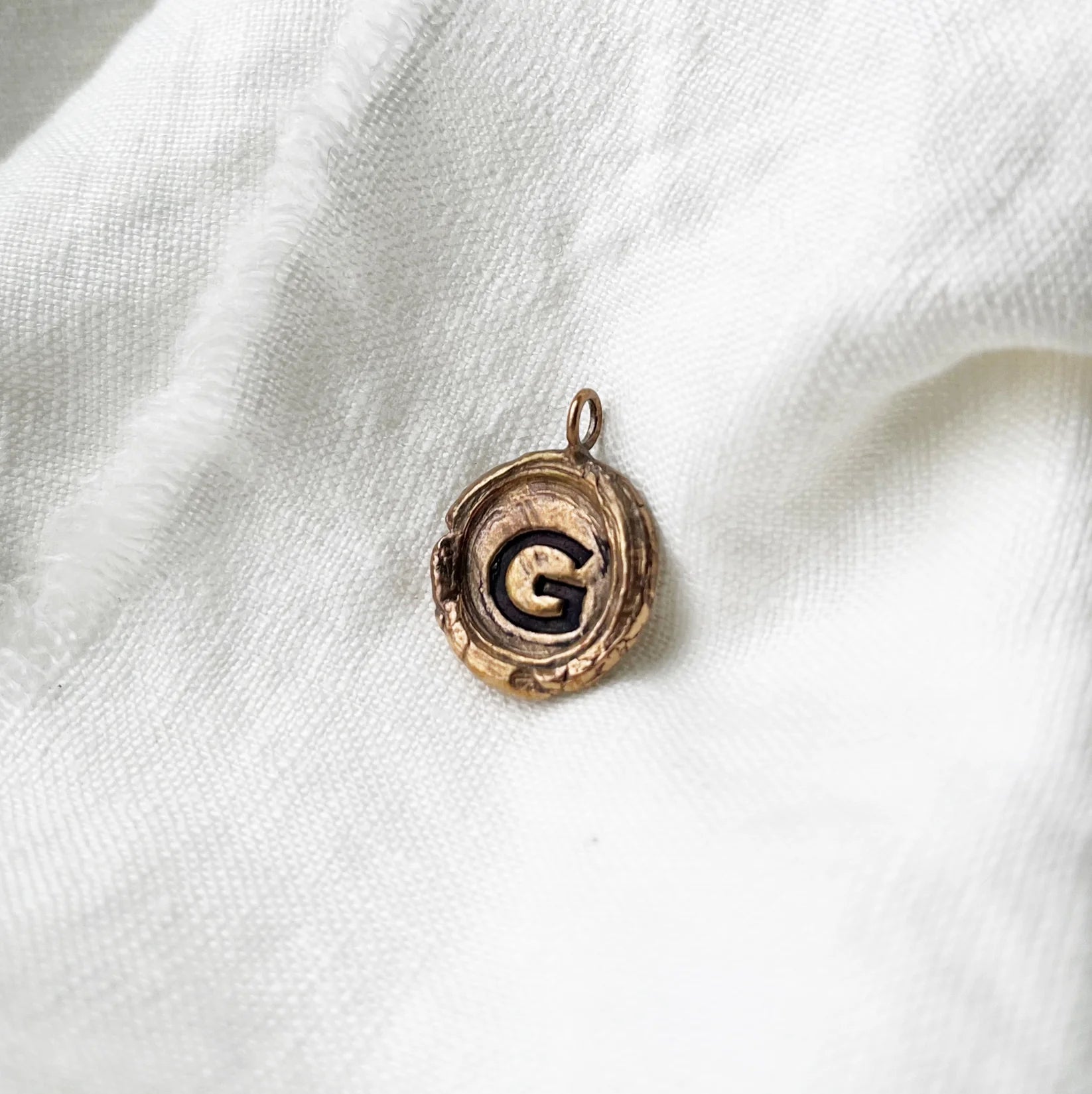 initial pendant - bronze - Out of the Blue