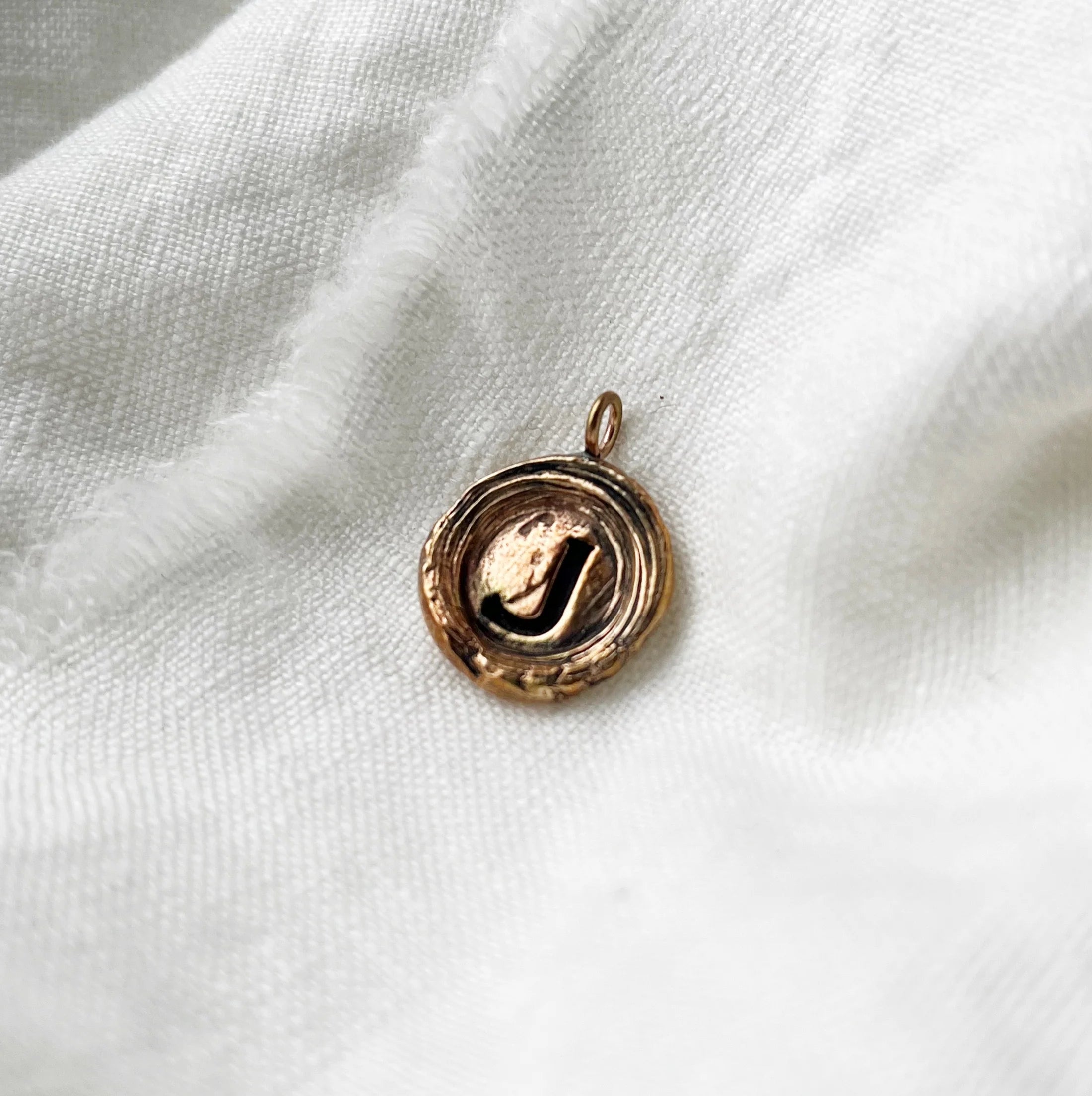 initial pendant - bronze - Out of the Blue