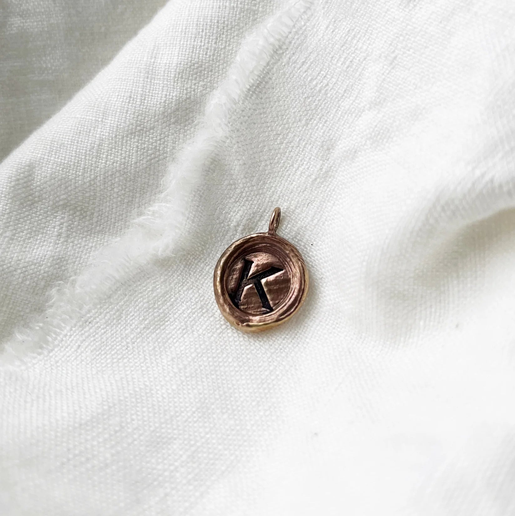 initial pendant - bronze - Out of the Blue