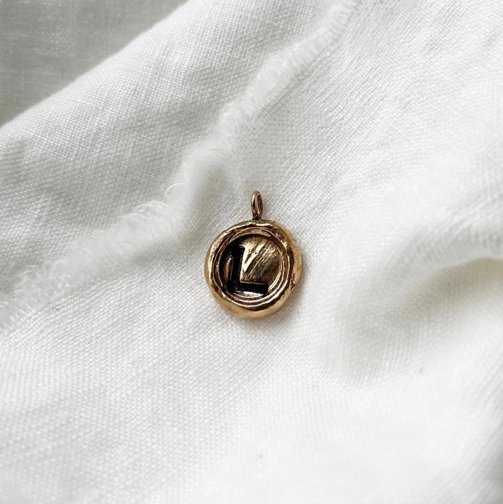 initial pendant - bronze - Out of the Blue