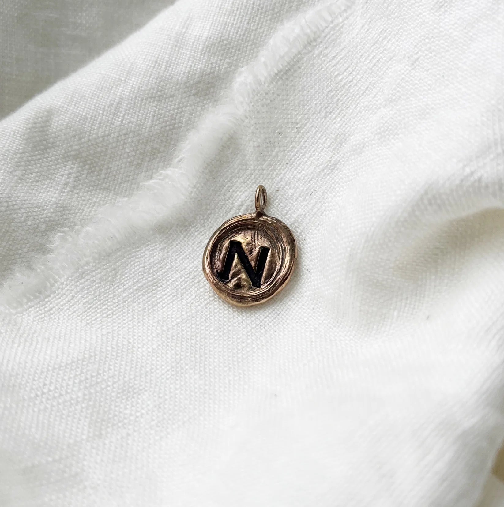initial pendant - bronze - Out of the Blue