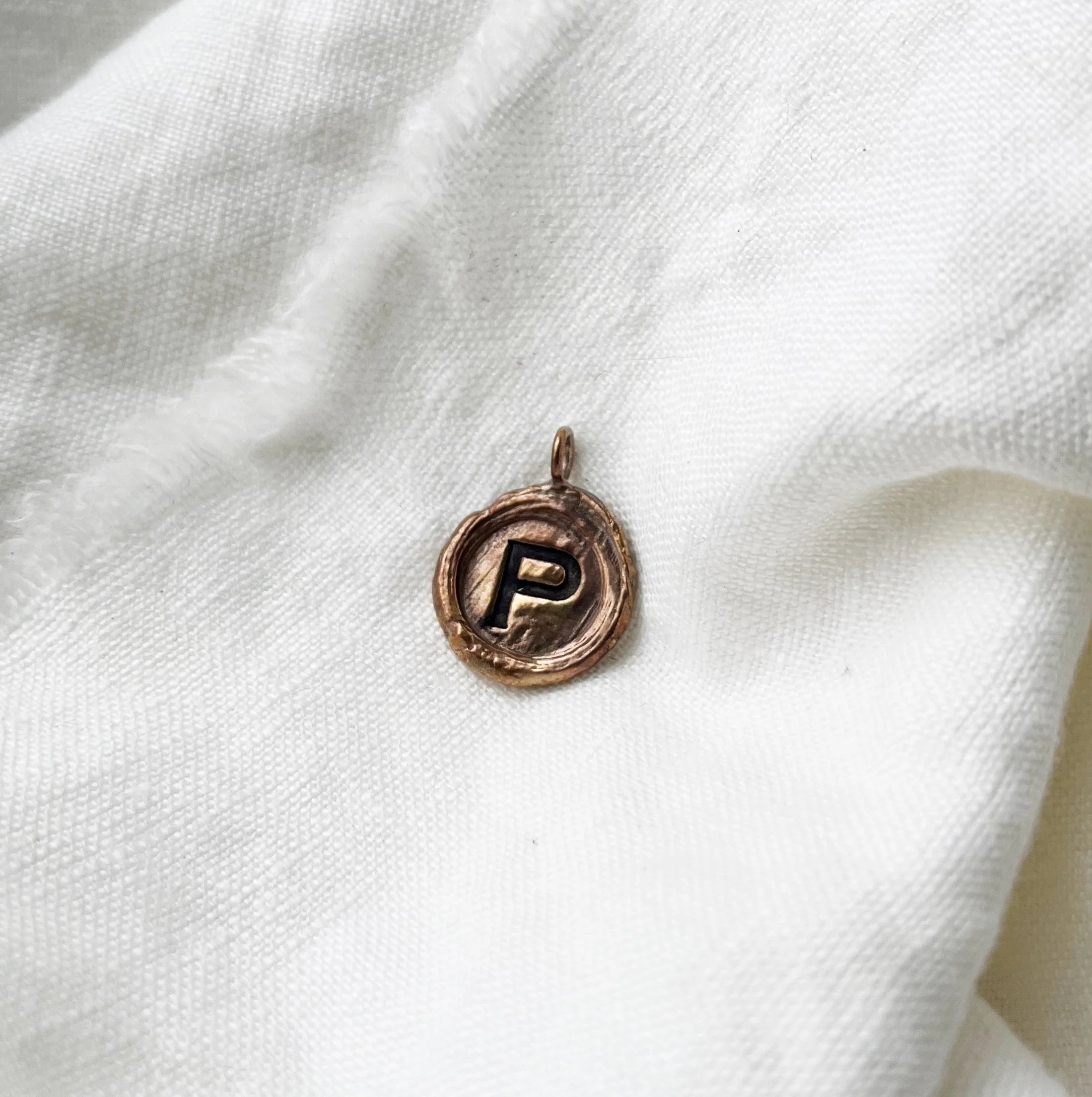 initial pendant - bronze - Out of the Blue