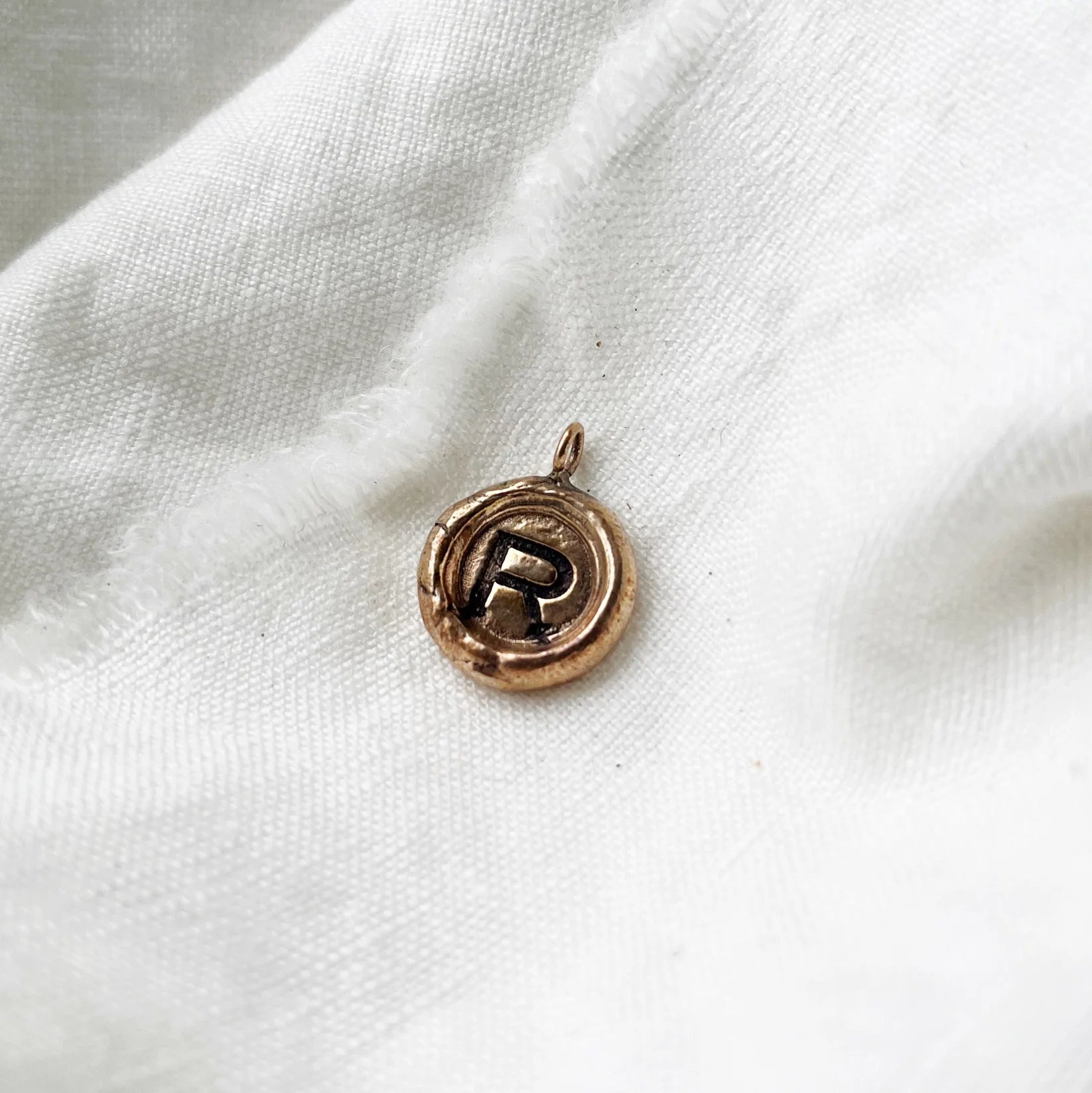 initial pendant - bronze - Out of the Blue