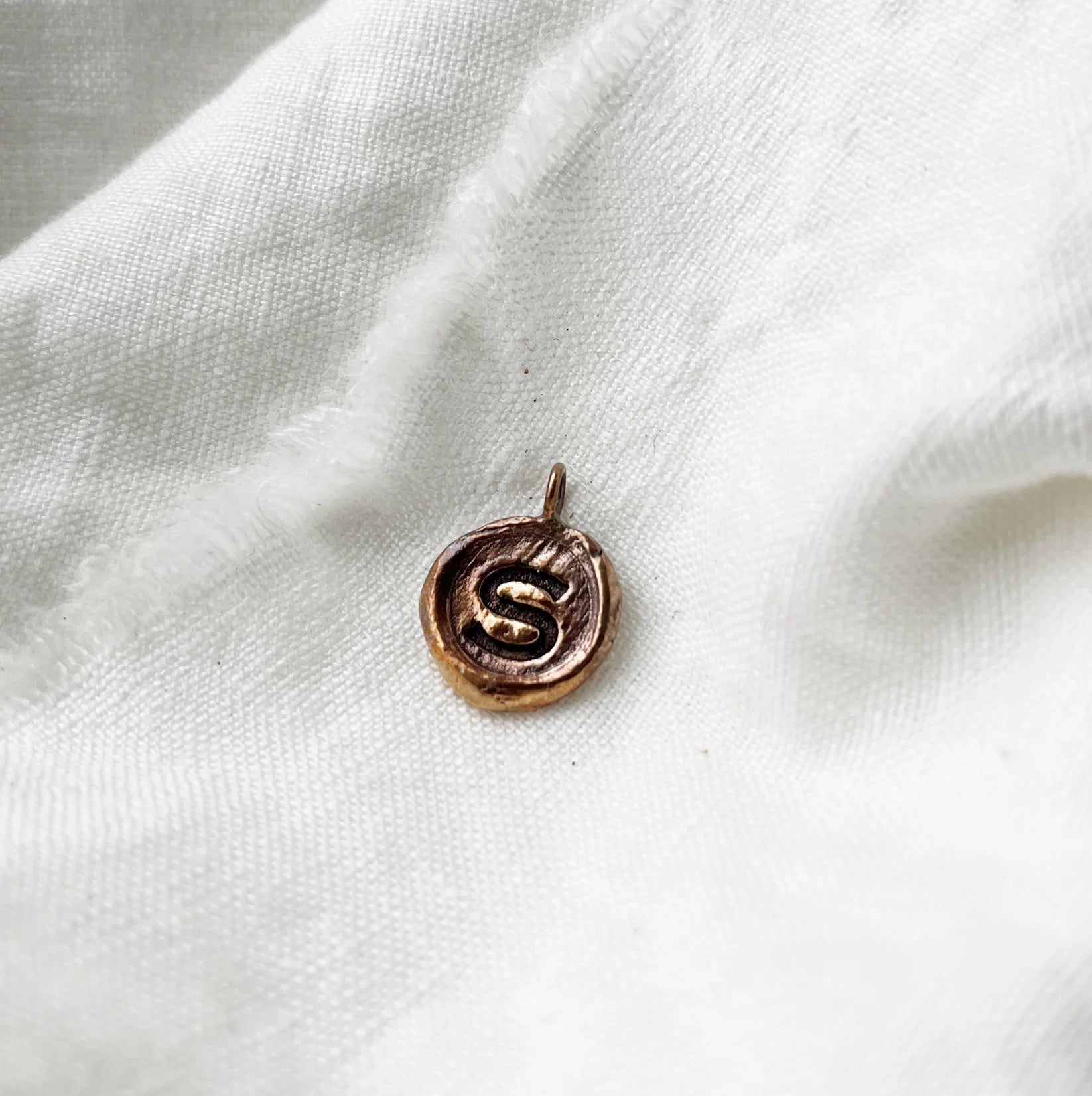 initial pendant - bronze - Out of the Blue