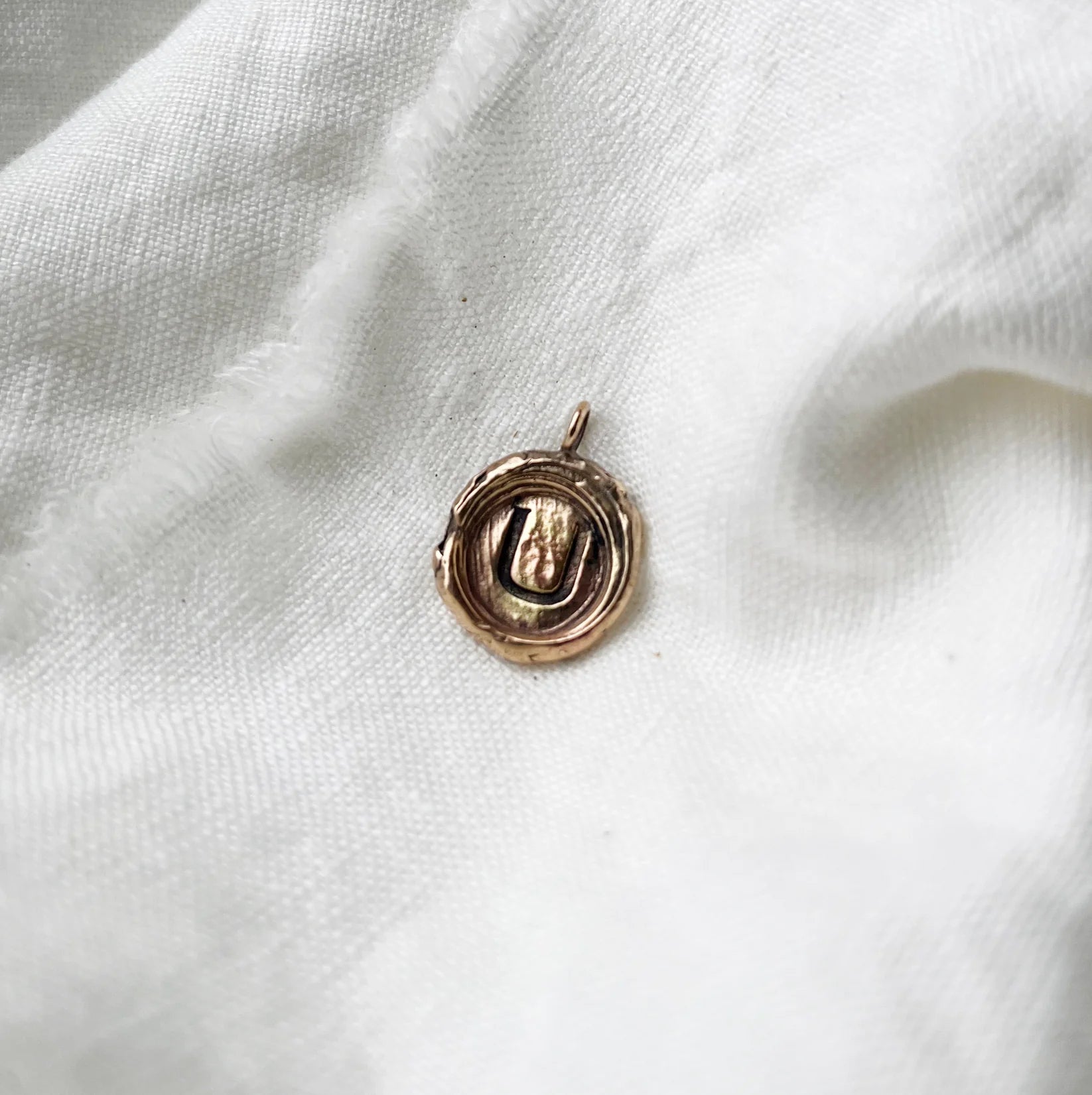 initial pendant - bronze - Out of the Blue