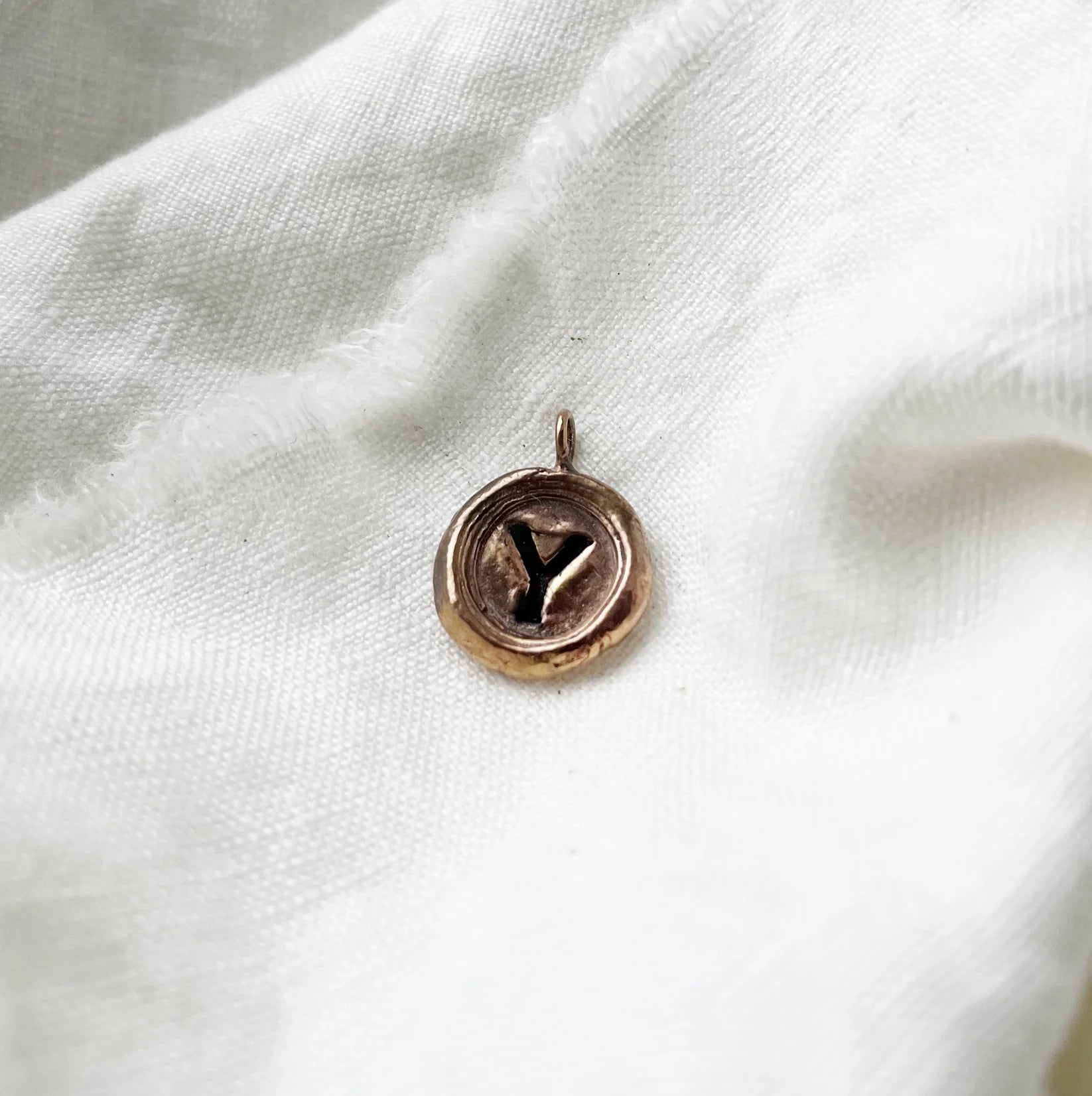 initial pendant - bronze - Out of the Blue
