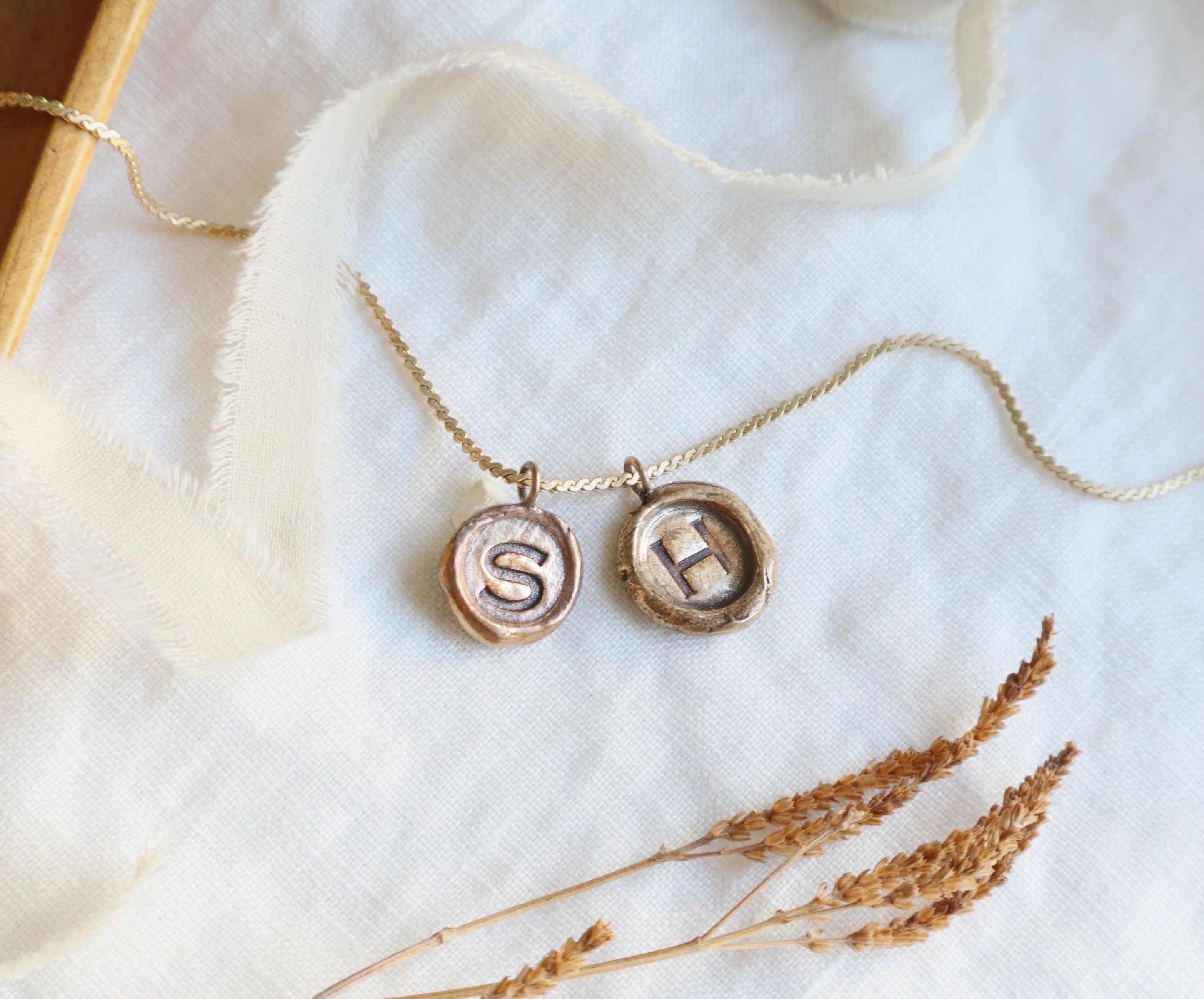 initial pendant - bronze - Out of the Blue