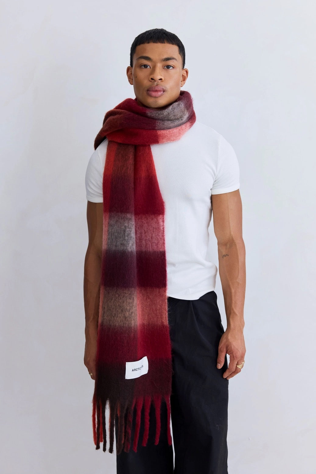 The Reykjavik Scarf Burgundy check