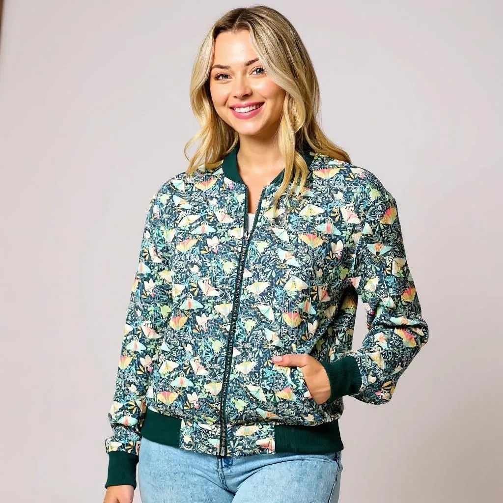 MOTH FLORAL BOMBER JACKET
