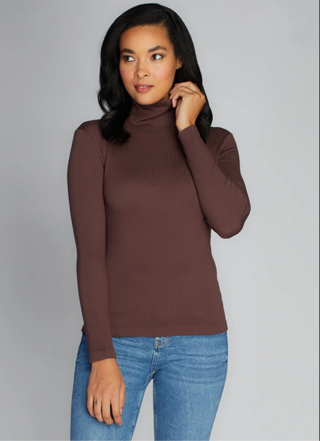 Seamless Rib Turtleneck - Out of the Blue