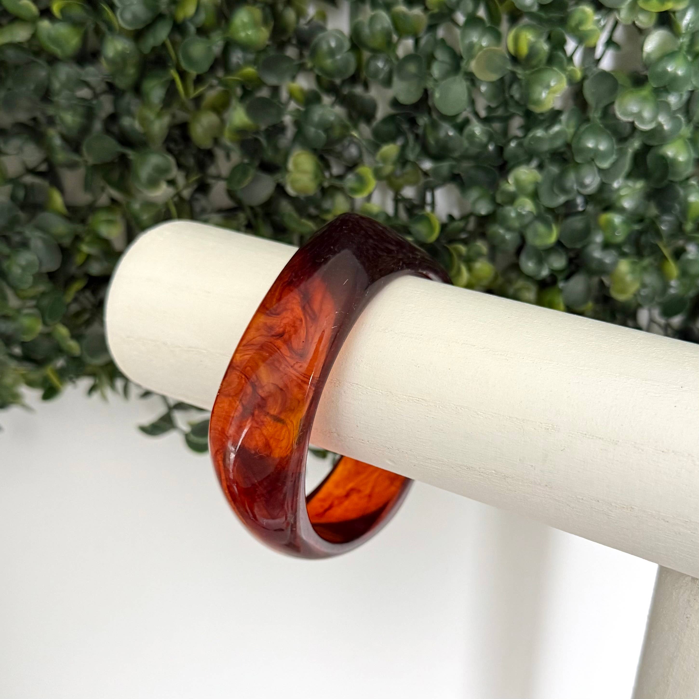 Swirl Acrylic Bangle Jewellery Amber Flame - Out of the Blue
