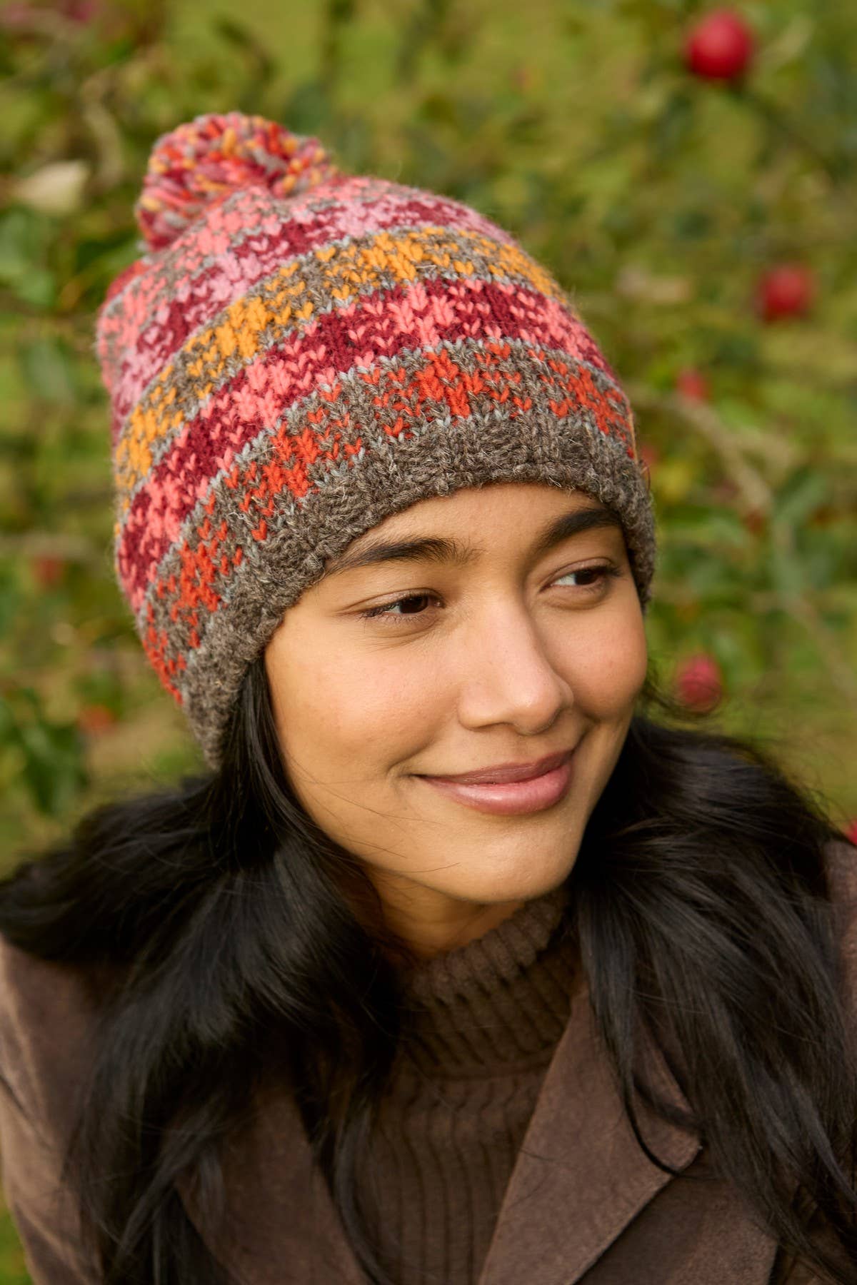 Fair Isle Pattern Bobble Hat