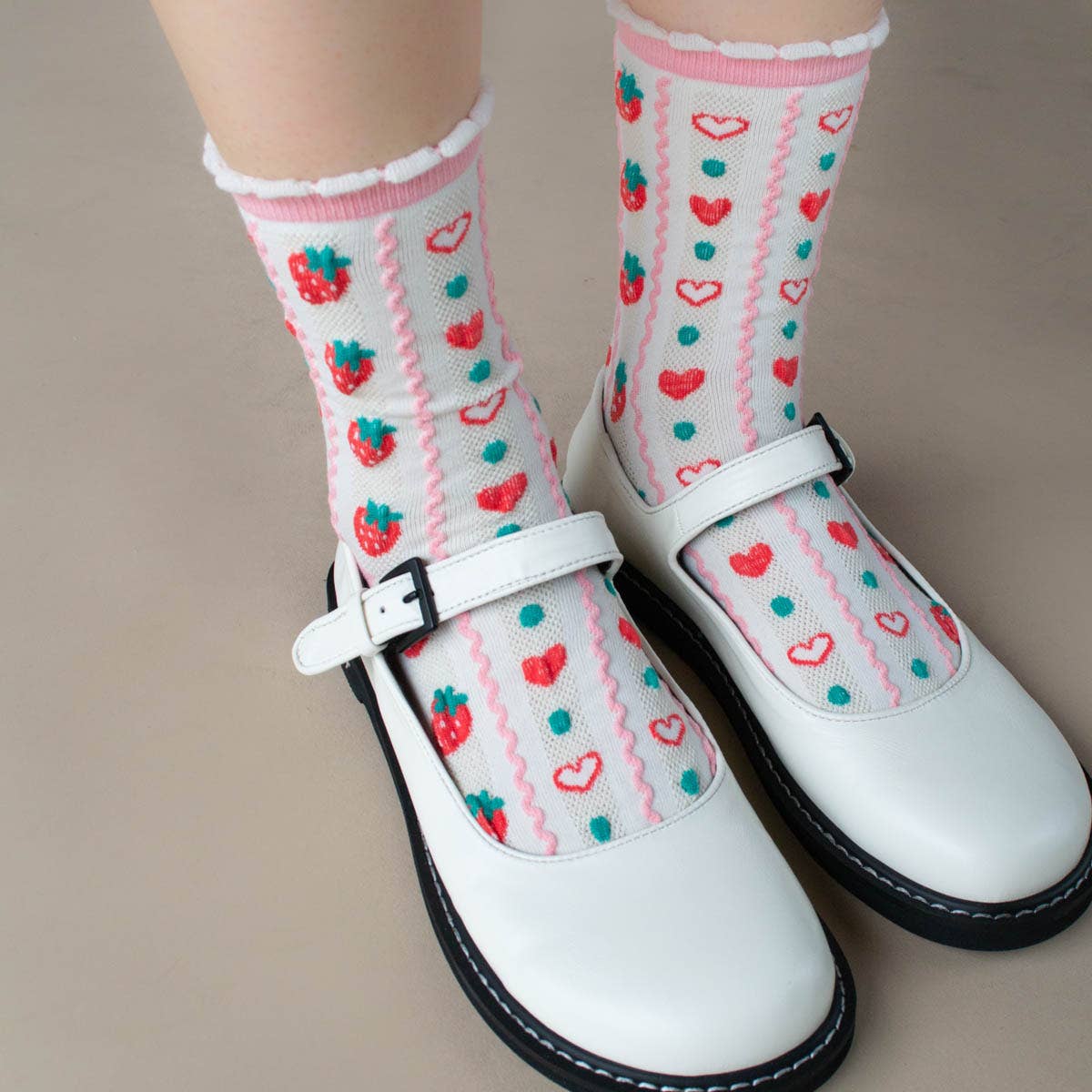 Retro Strawberry Socks - Out of the Blue