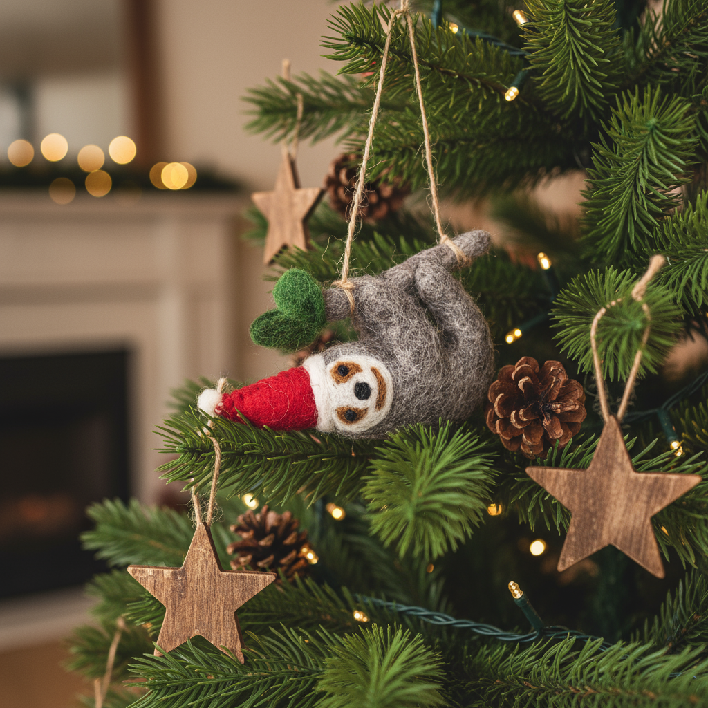 Felt Christmas Sloth Tree
