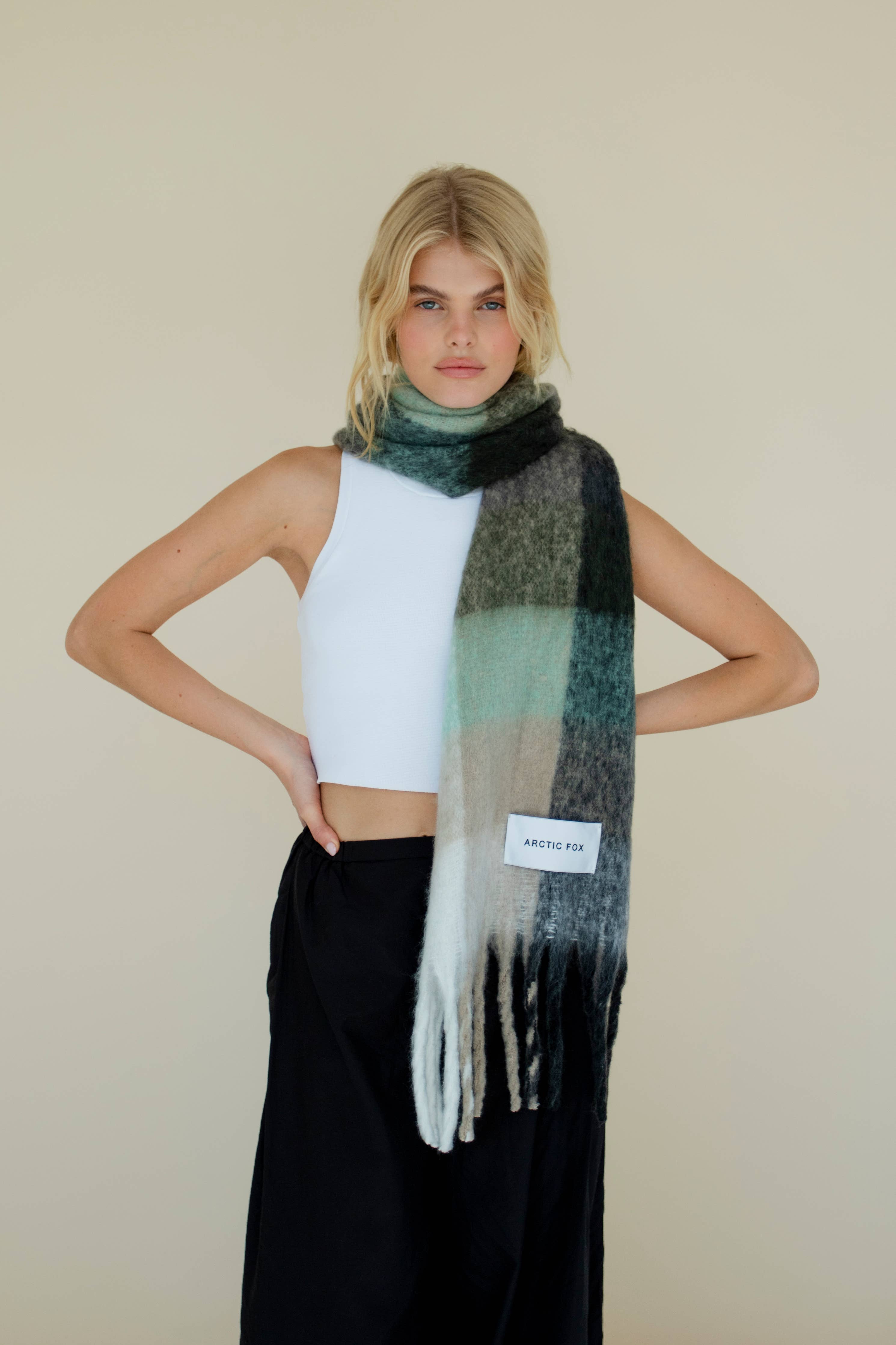 The Reykjavik Scarf - Black Check - AW23 - Out of the Blue