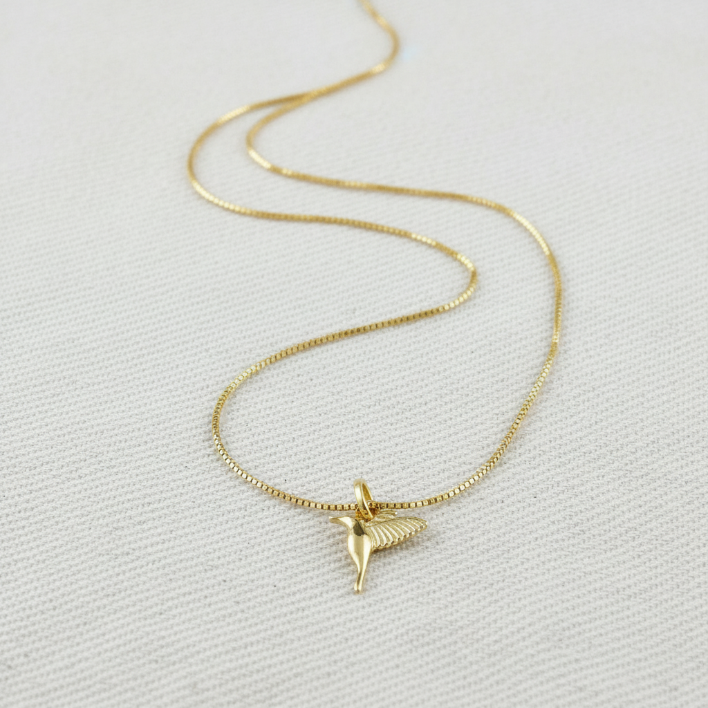 18k Gold Filled Hummingbird Necklace