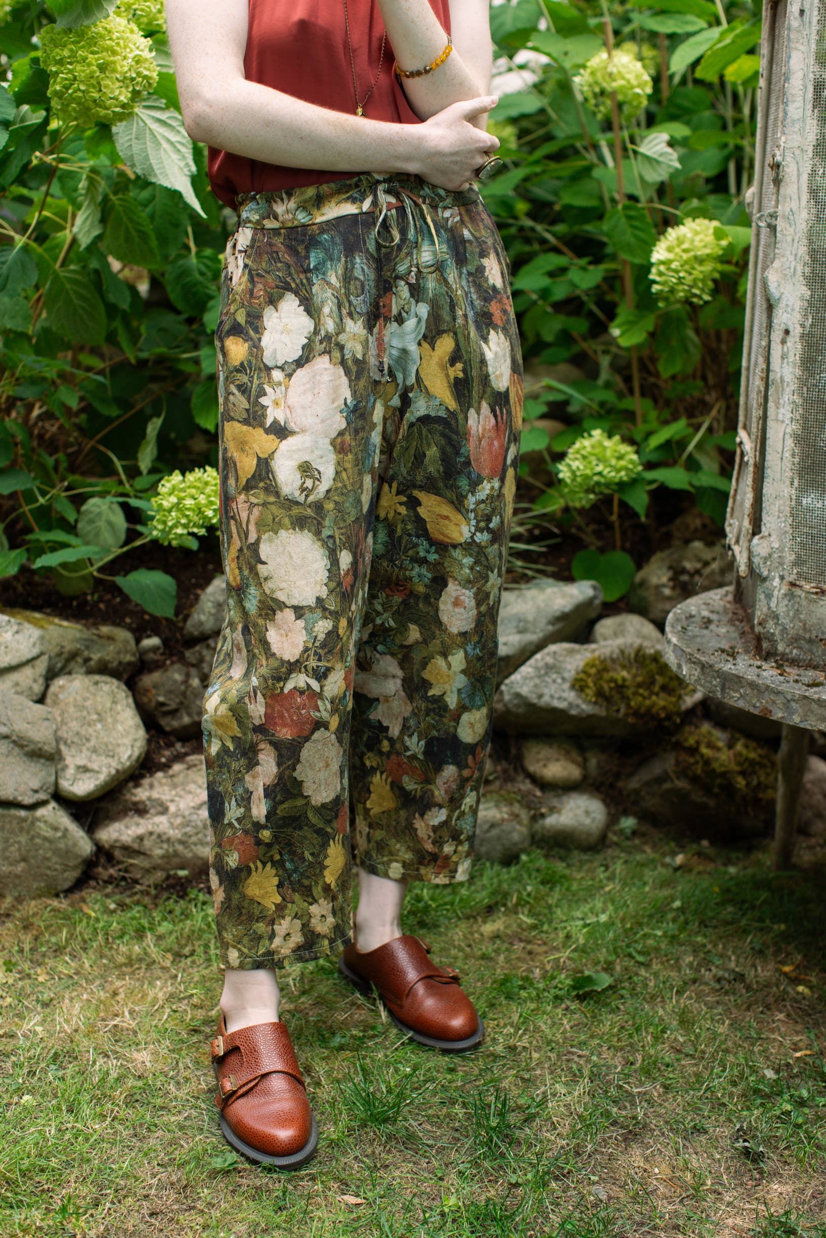 I Dream in Flowers Linen Pants - Out of the Blue