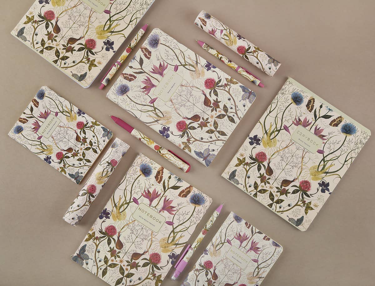 A6 Passport Notebook - Symmetrical Flora - Out of the Blue