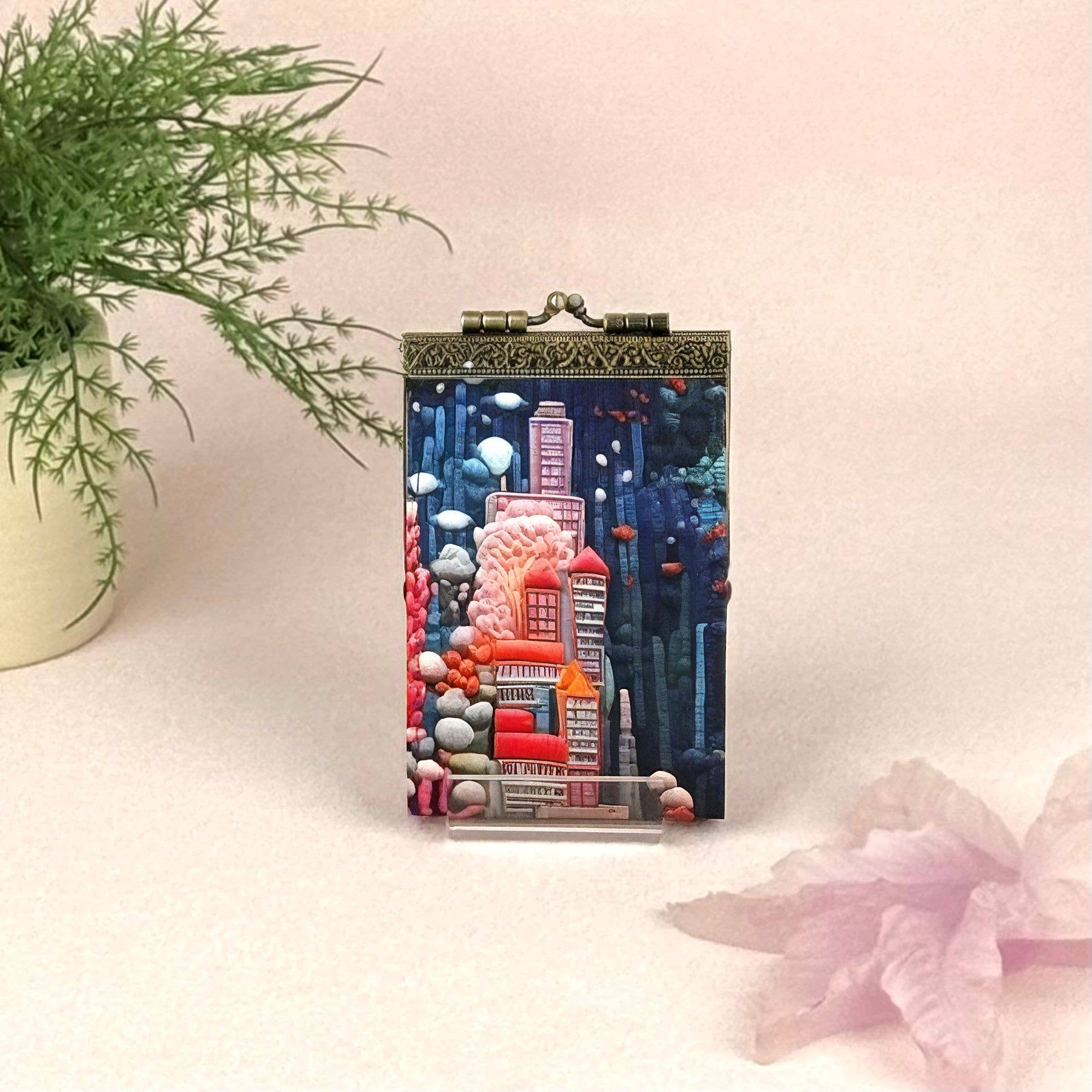 Handmade RFID Card Holder, Digital Embroidery Print Wallet