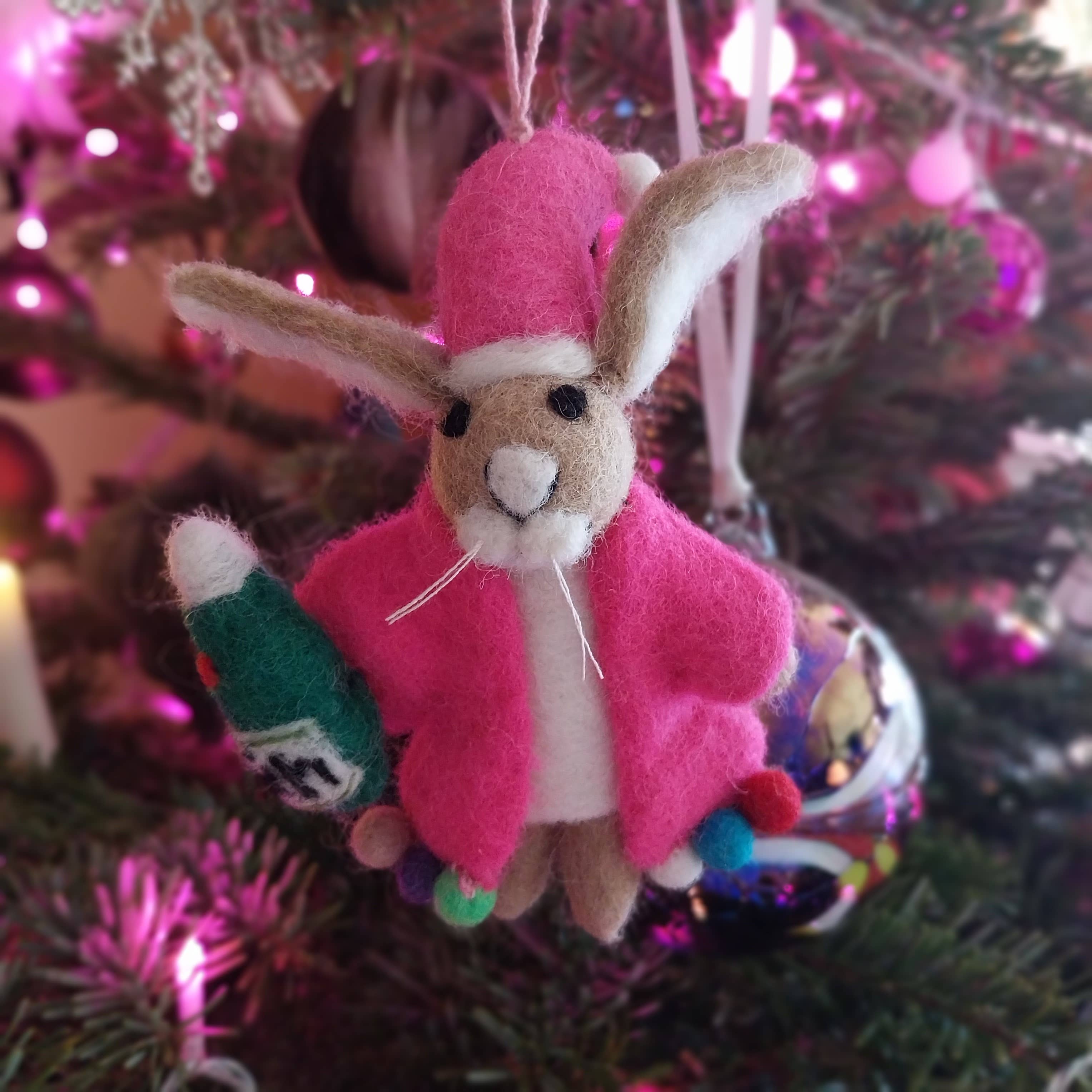 Felt Christmas Party Animal Hanging Hare Decoration
