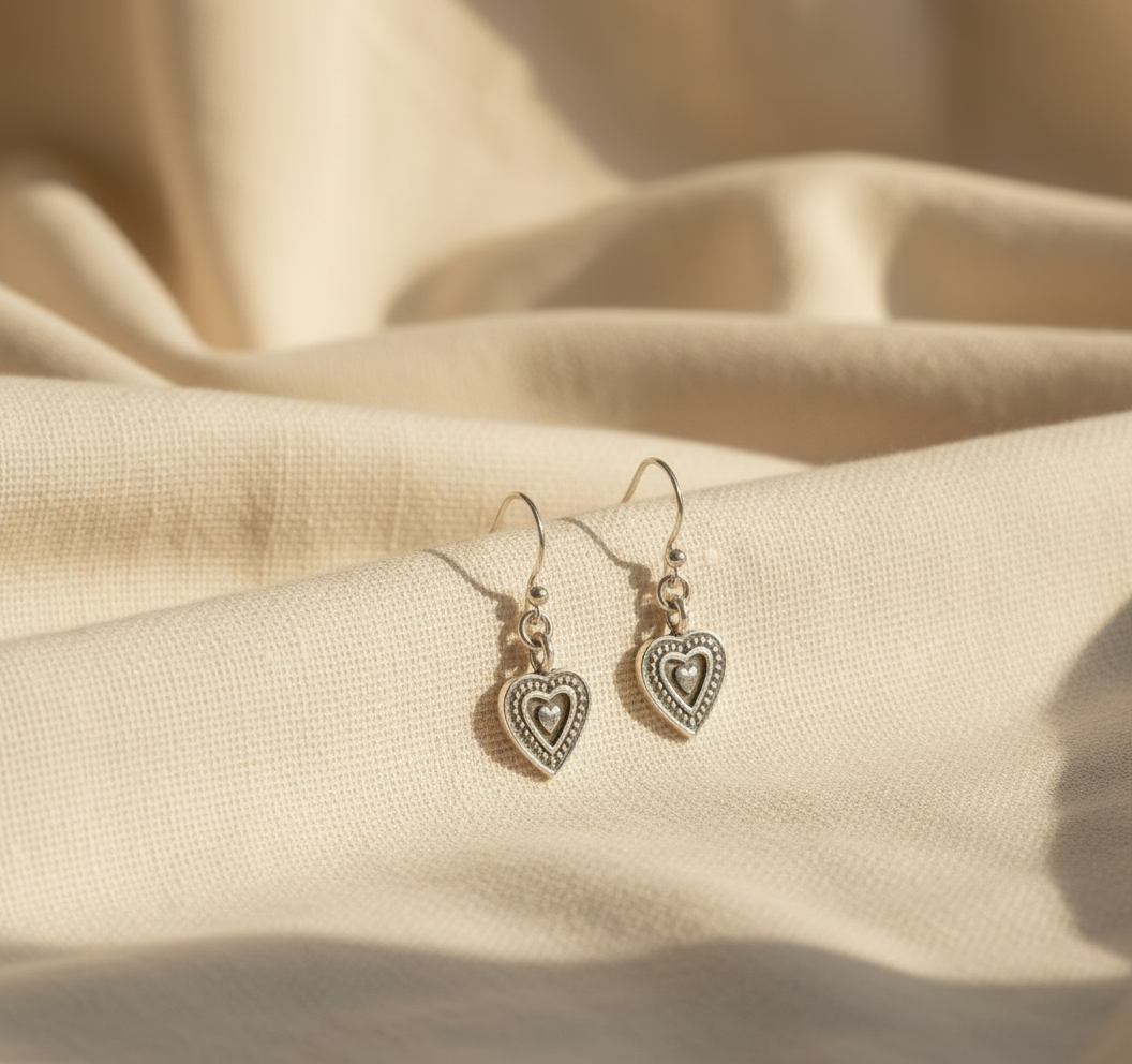 Hearts and Dots Sterling Silver Earring