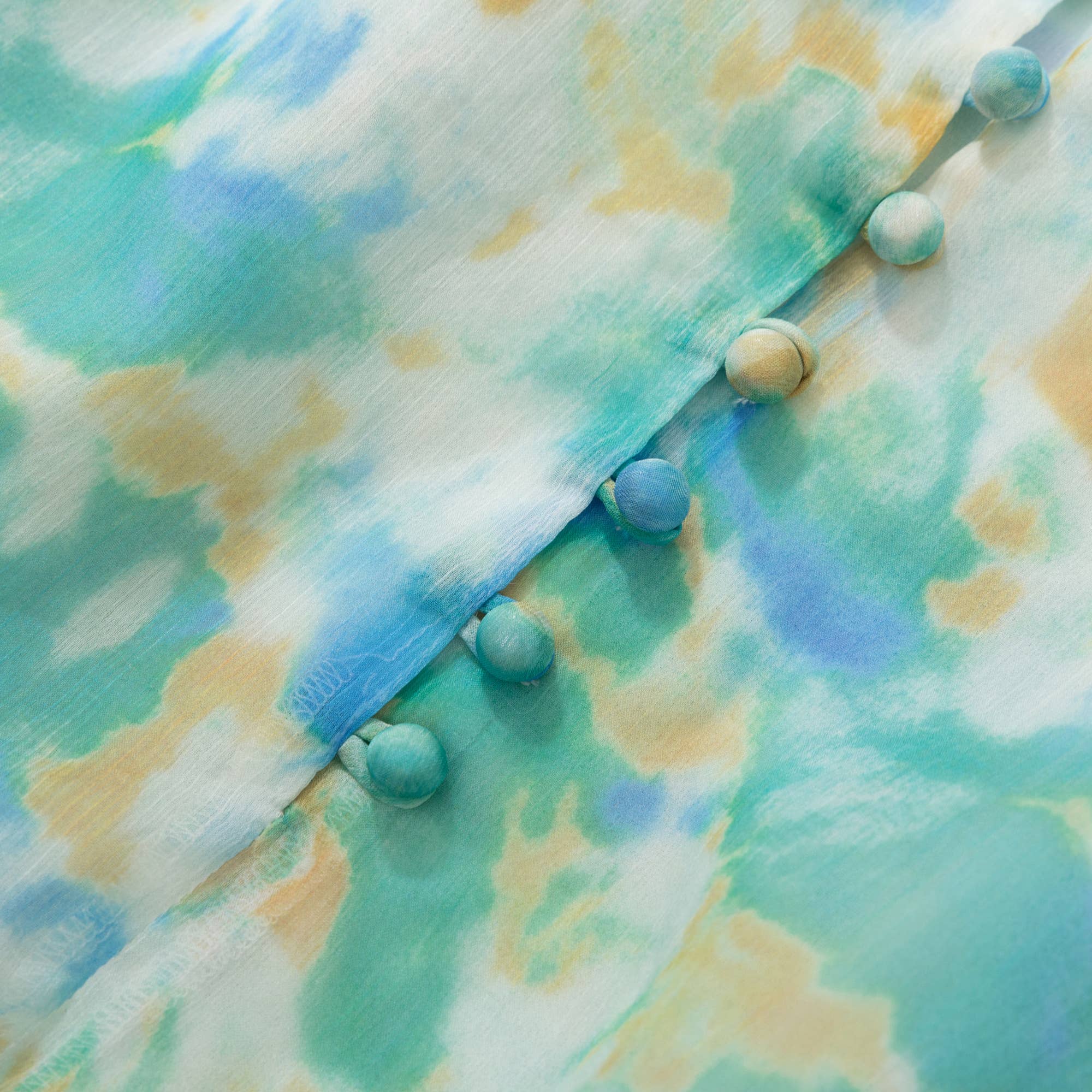 Watercolor Halter-Neck Chiffon Maxi Dress - Out of the Blue