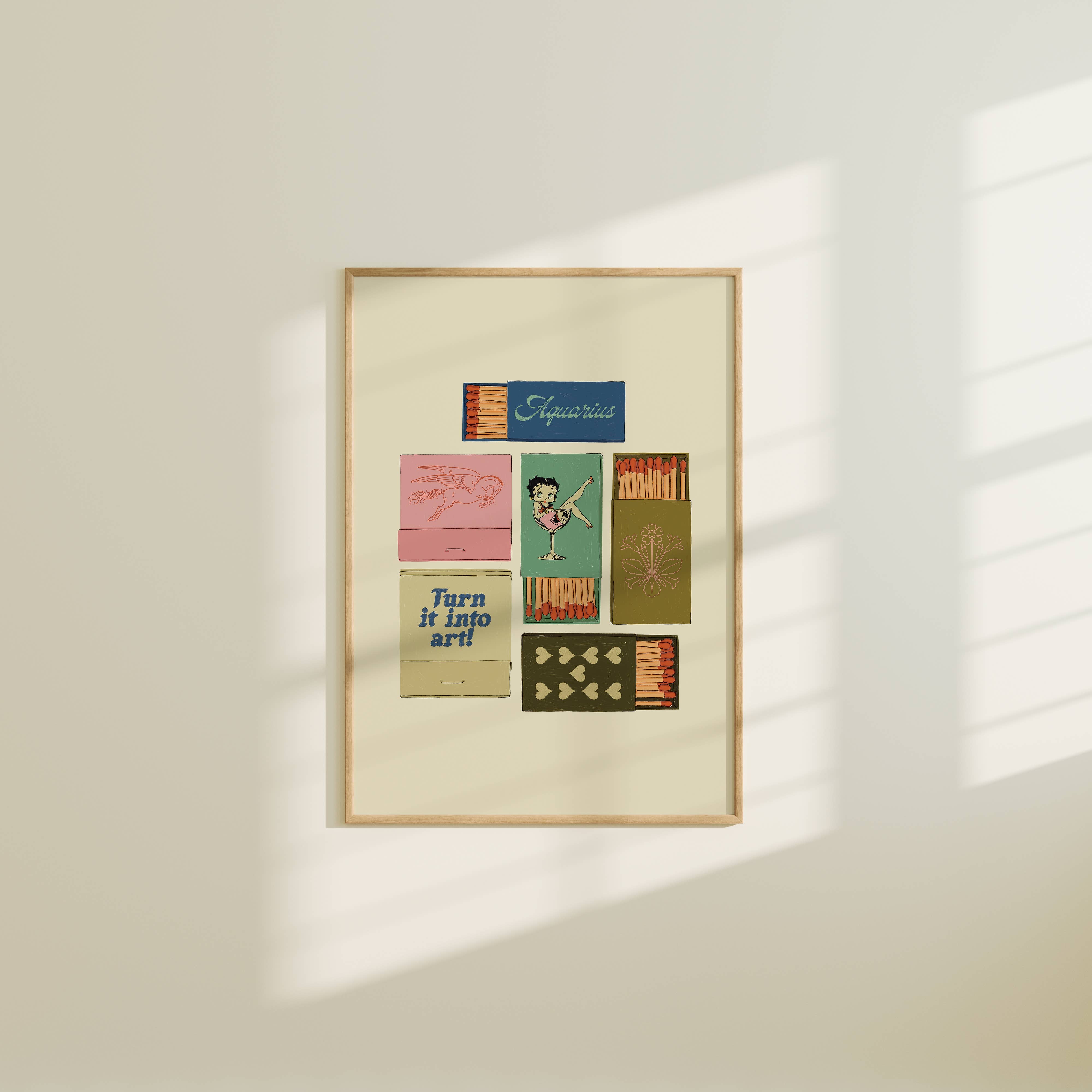 Zodiac Vintage Matchbox Prints - Out of the Blue