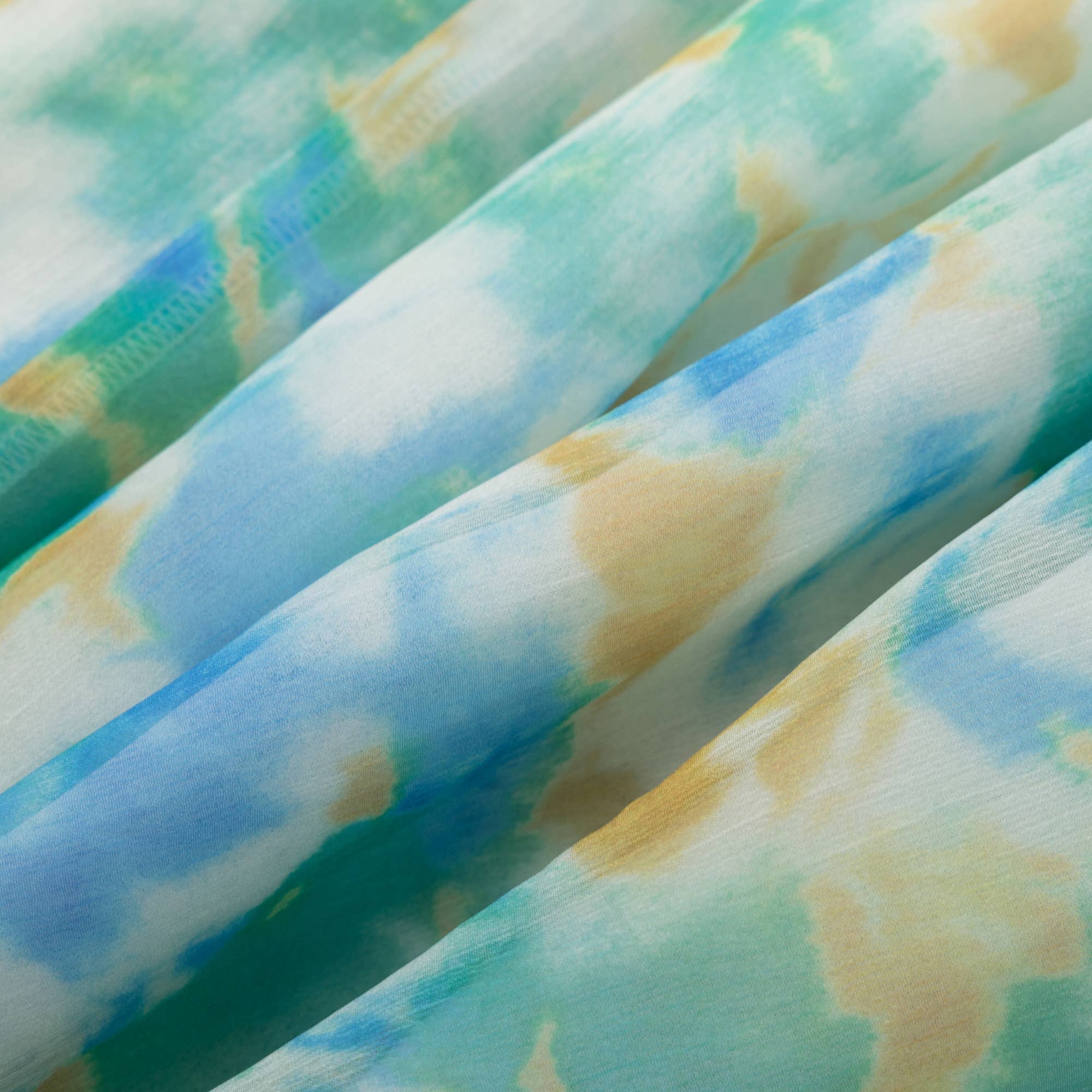 Watercolor Halter-Neck Chiffon Maxi Dress - Out of the Blue