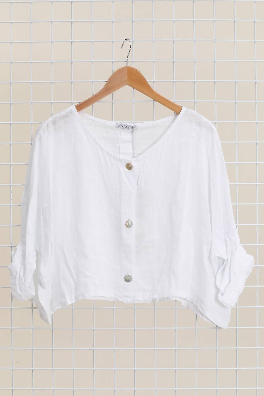 Cropped Linen Blouse - Out of the Blue