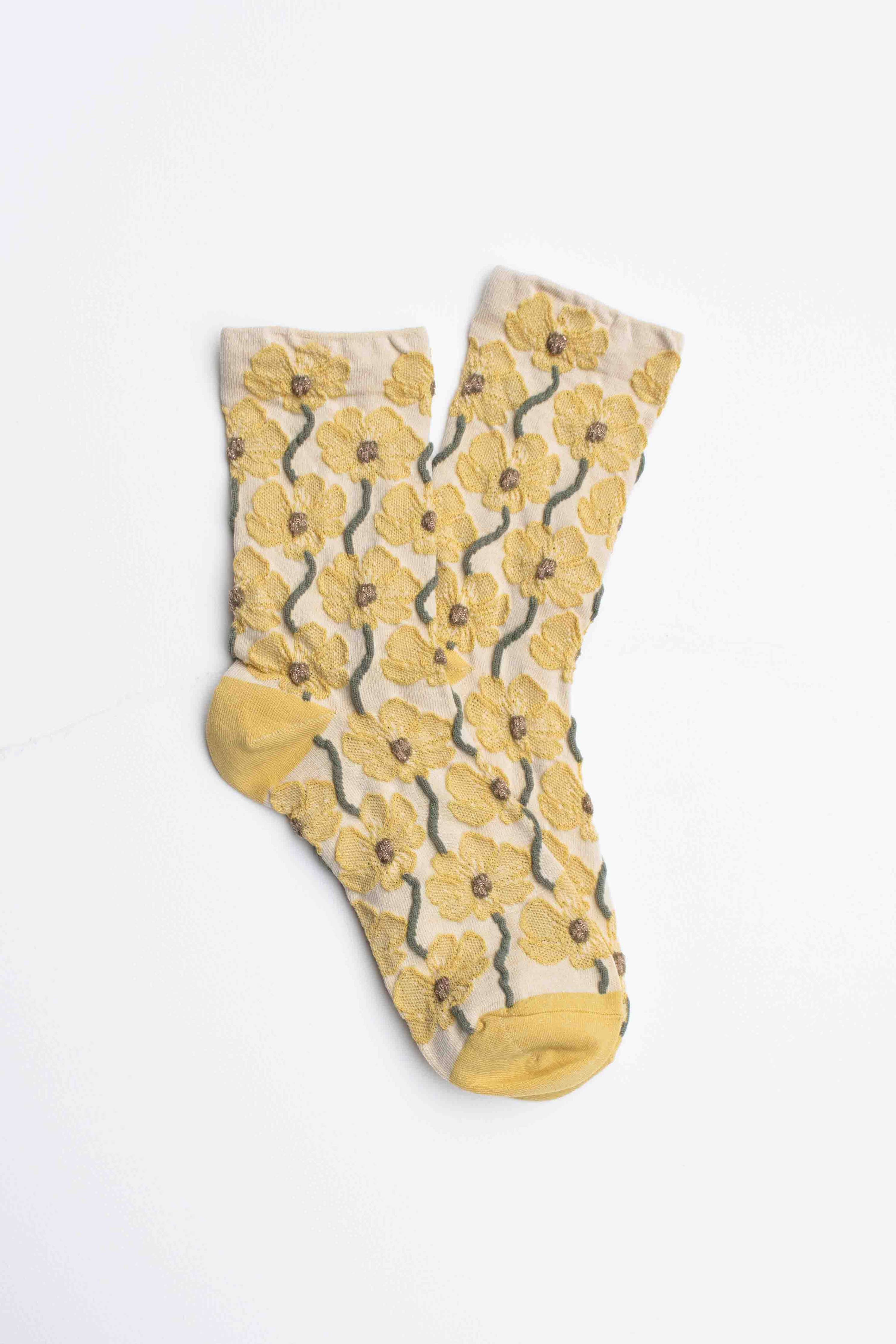 Floral Bloom Cotton Blend Socks - Out of the Blue