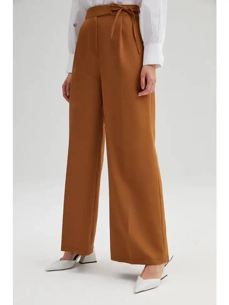 WIDE LEG CREPE TROUSERS - Out of the Blue