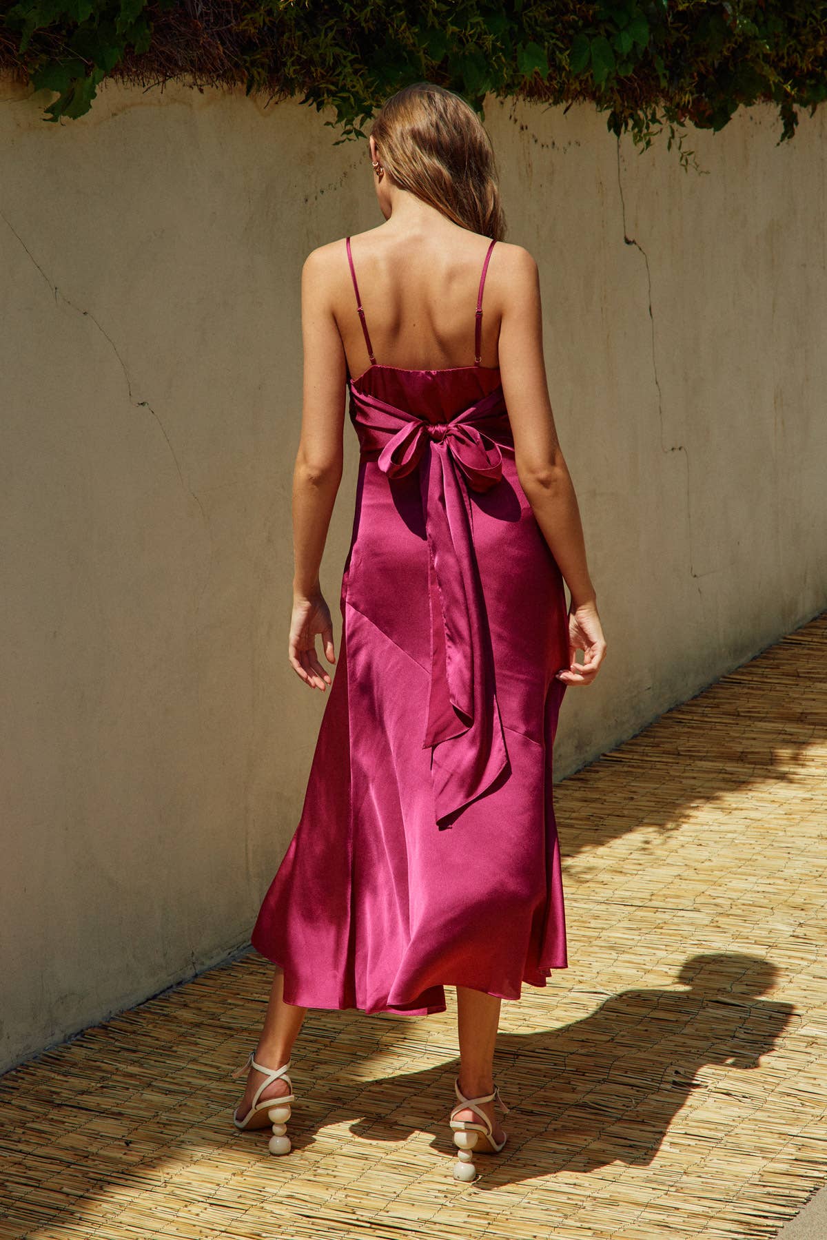Satin Midi Dress - Out of the Blue