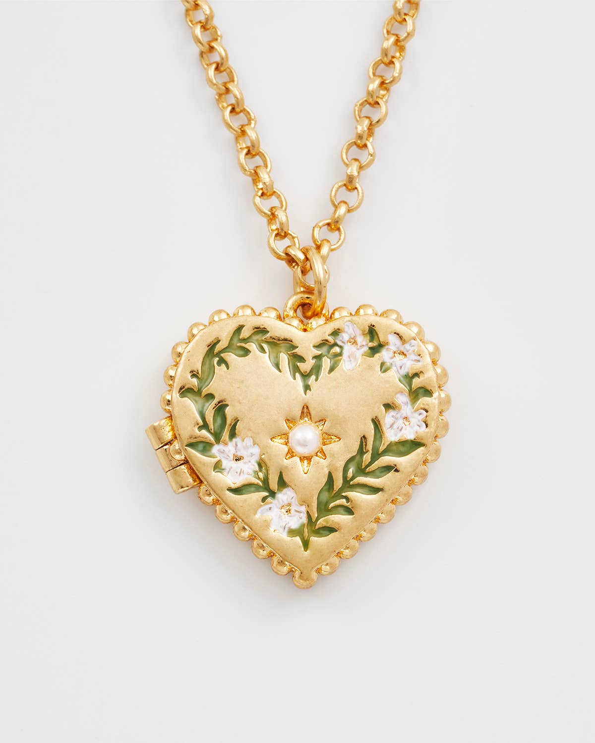 Jasmine Heart Locket Necklace - Out of the Blue