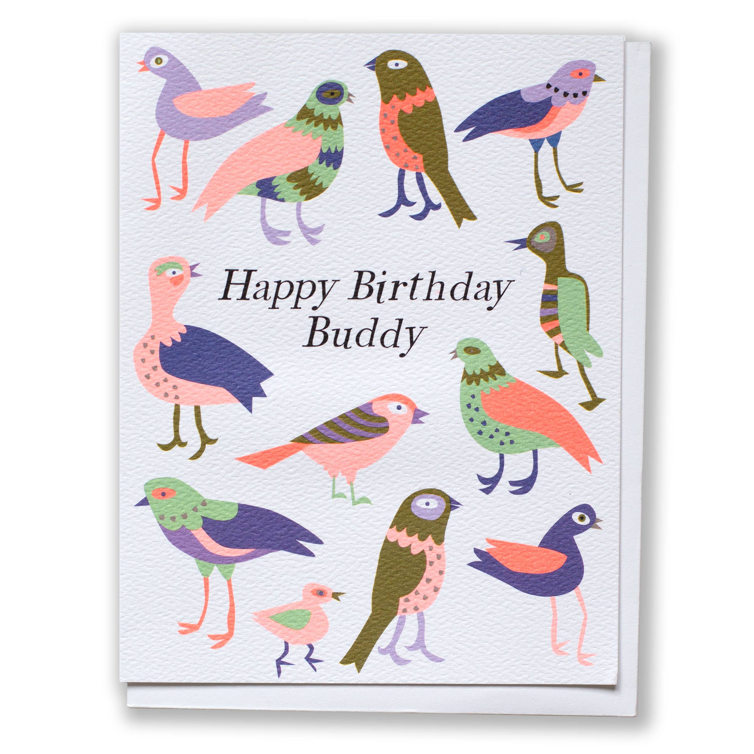 Happy Birthday Buddy Birds Note Card - Out of the Blue
