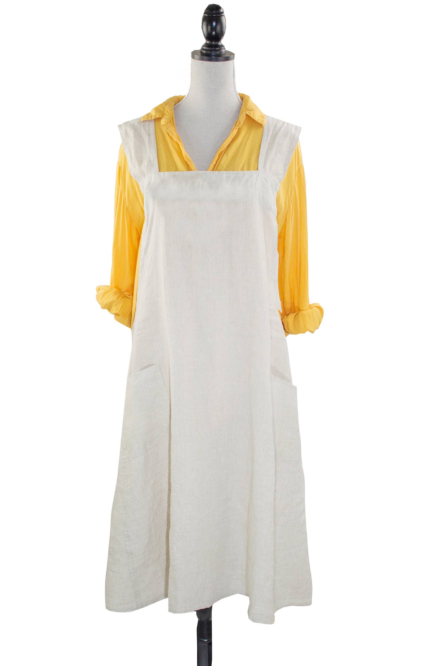 Natural Criss Cross Back Apron Pure Linen Chef Cooking Apron - Out of the Blue