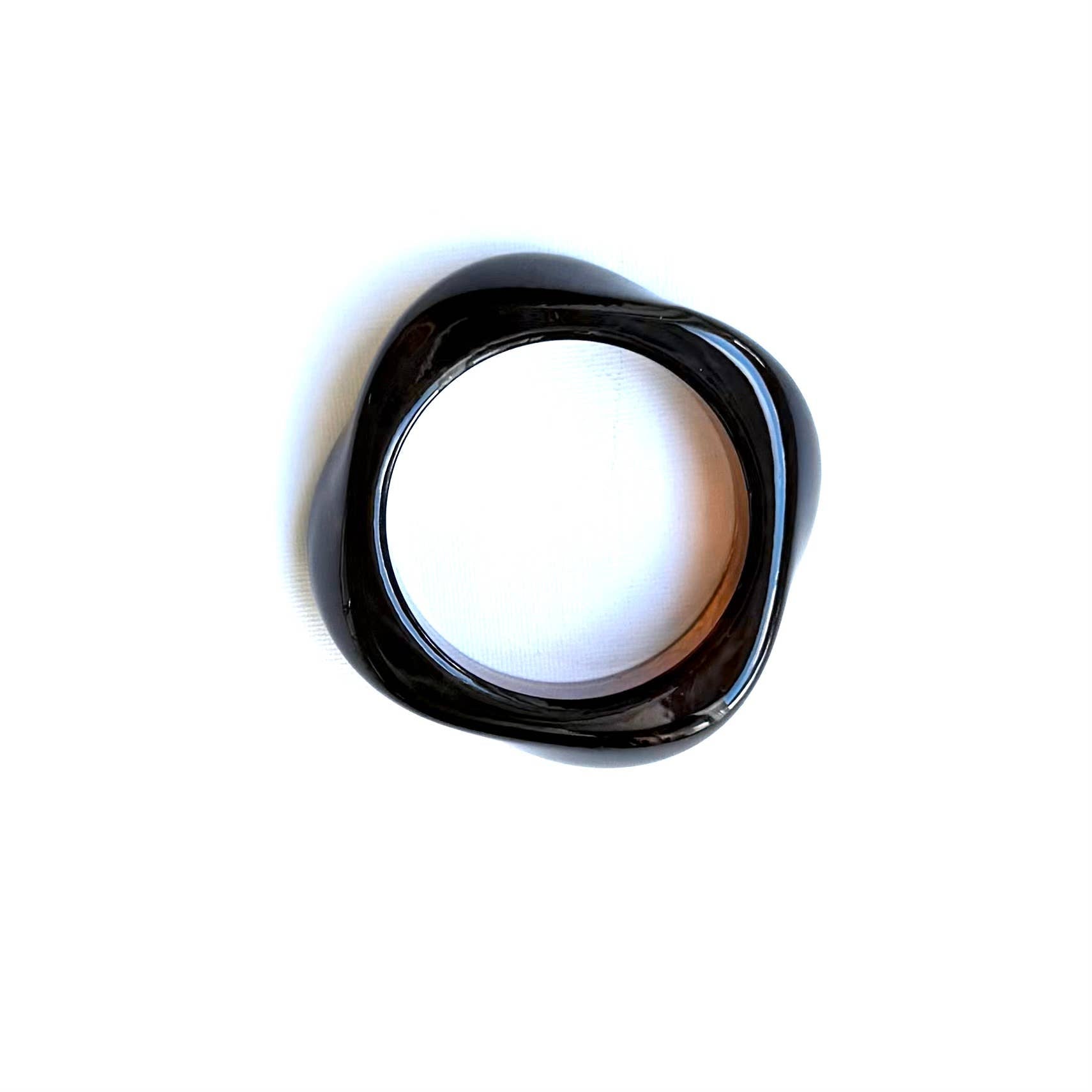 Swirl Chunky Acrylic Bangle Jewellery Dark Amber - Out of the Blue