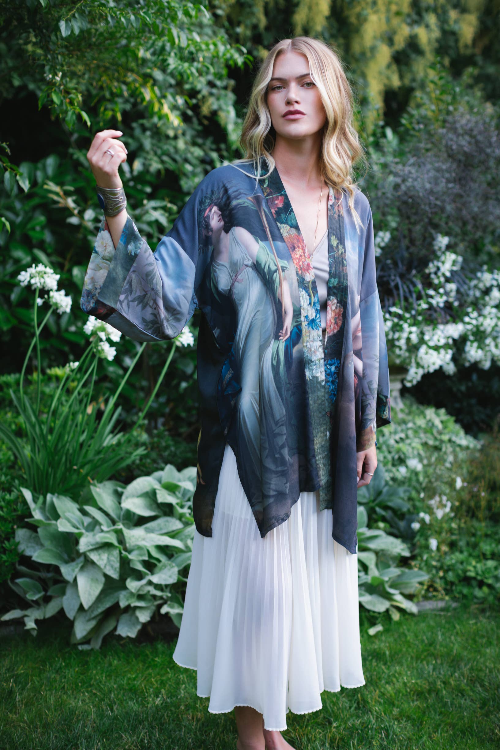 Reverie Artisan Bamboo Duster Kimono Robe - Out of the Blue