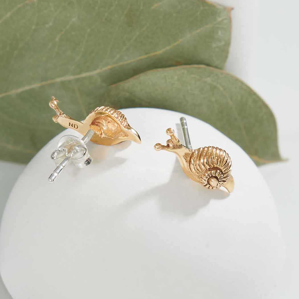 Tiny Snail Post Earrings - Out of the Blue