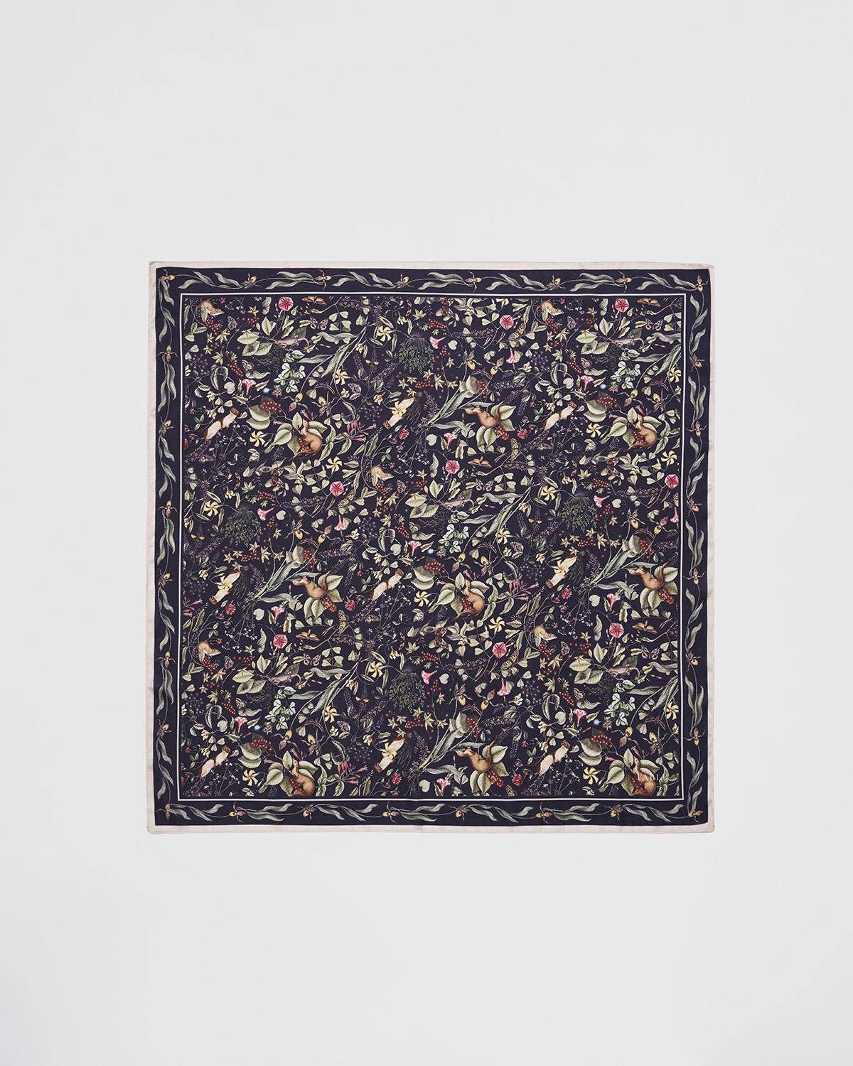 Wolf Garden Navy Square Scarf - Out of the Blue