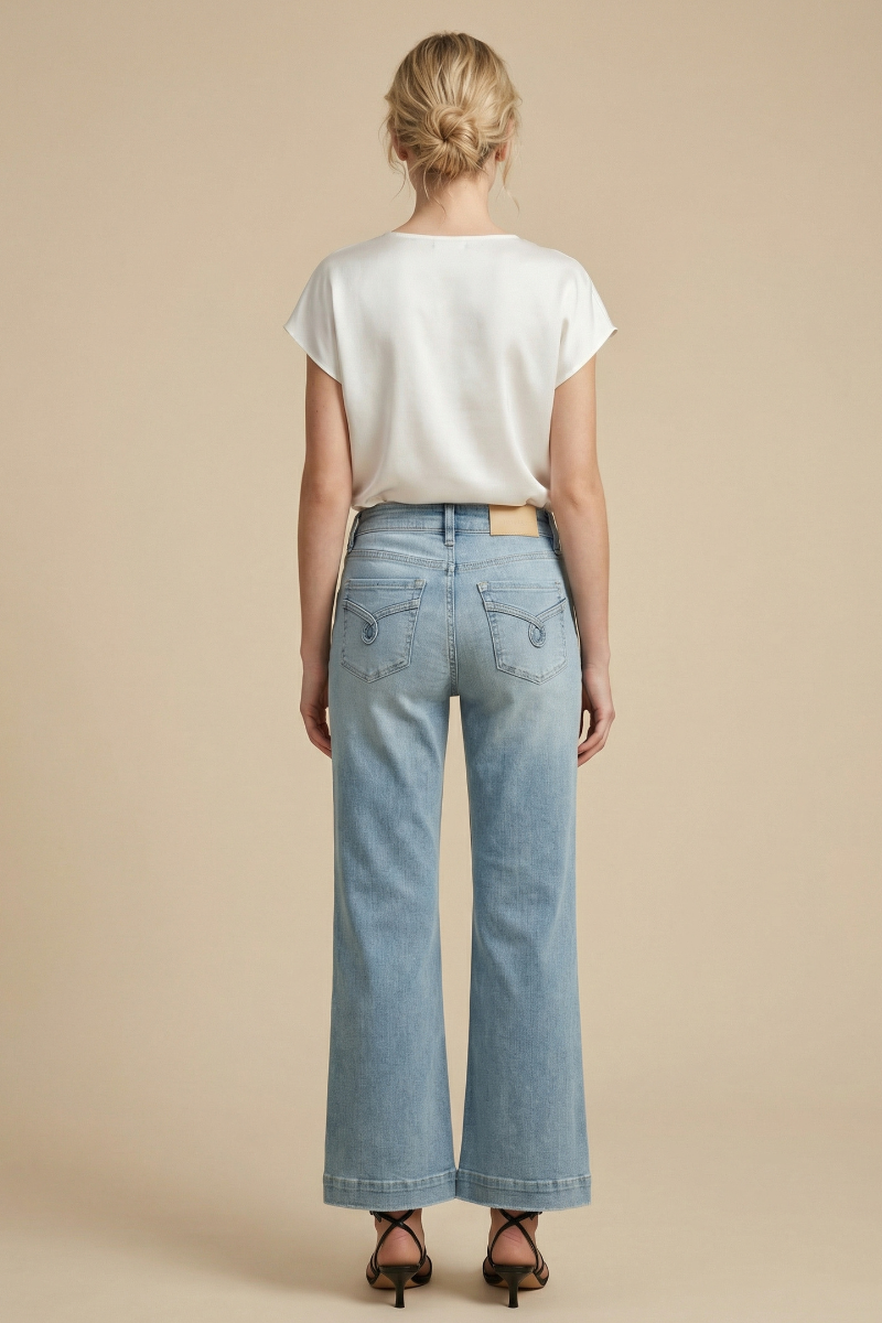 Tummy Control High Rise Relaxed Holly Flare Jeans - Out of the Blue