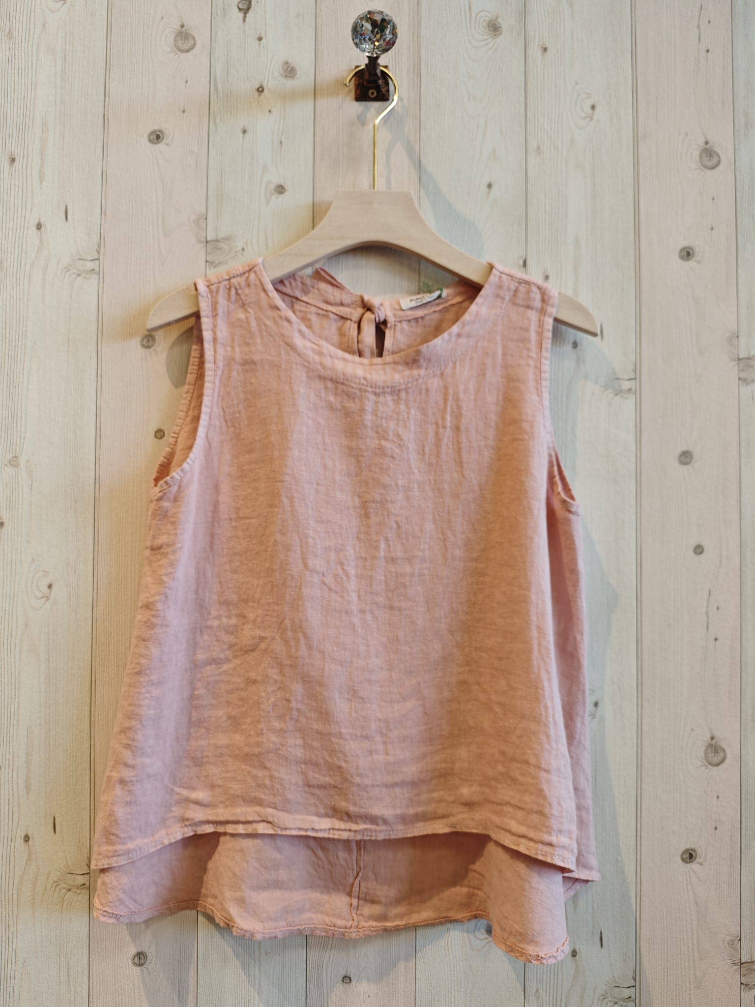 Bow Back Linen Top - Out of the Blue