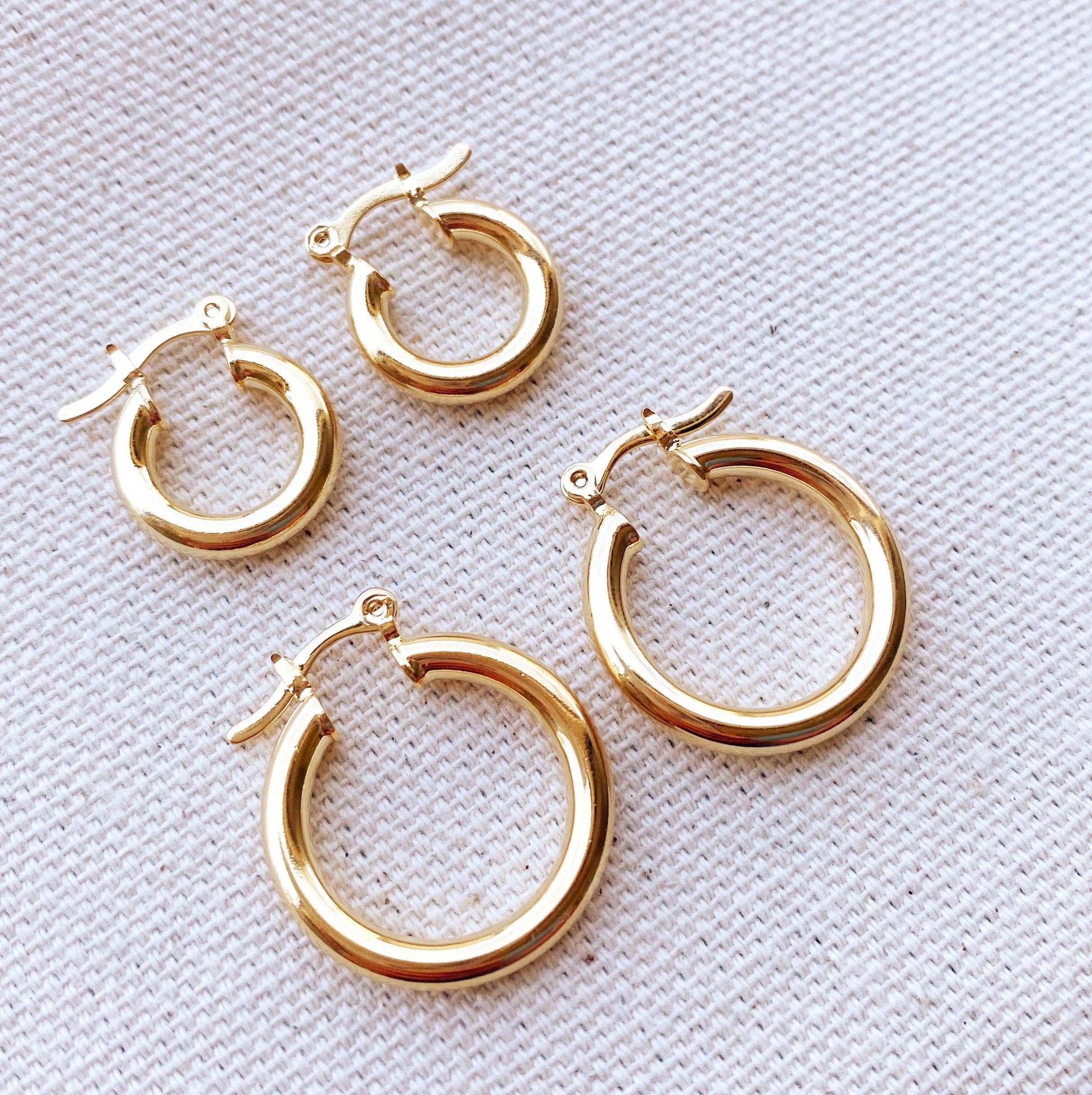 18k Gold Filled Hoop Earrings